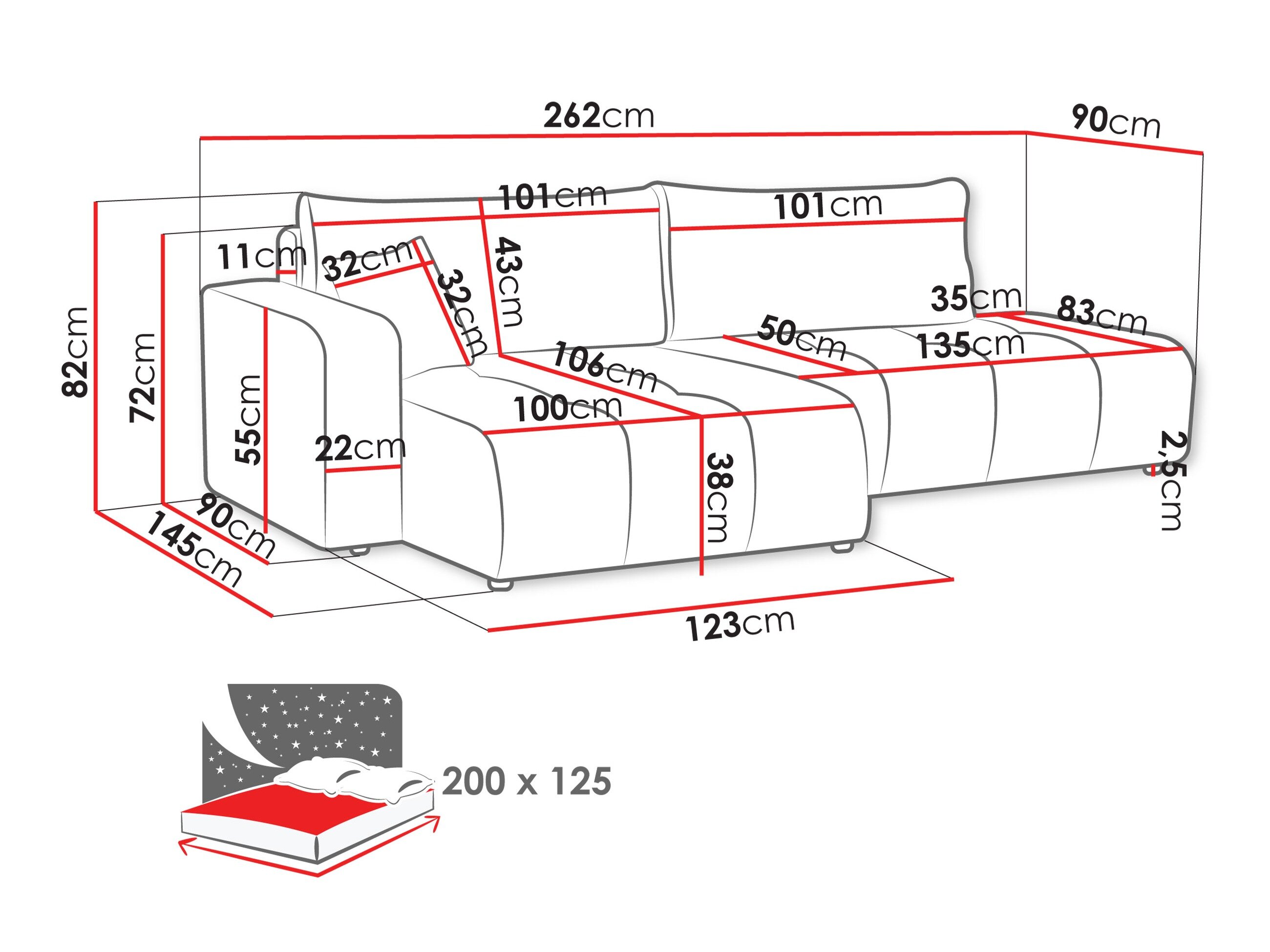 Hjørnesofa Comfivo Laurus III (Coral 65)