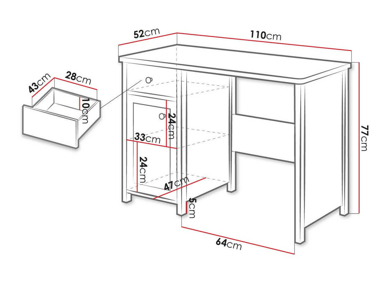 Skrivebord Romelbo 139 (Beige + Egetræ)