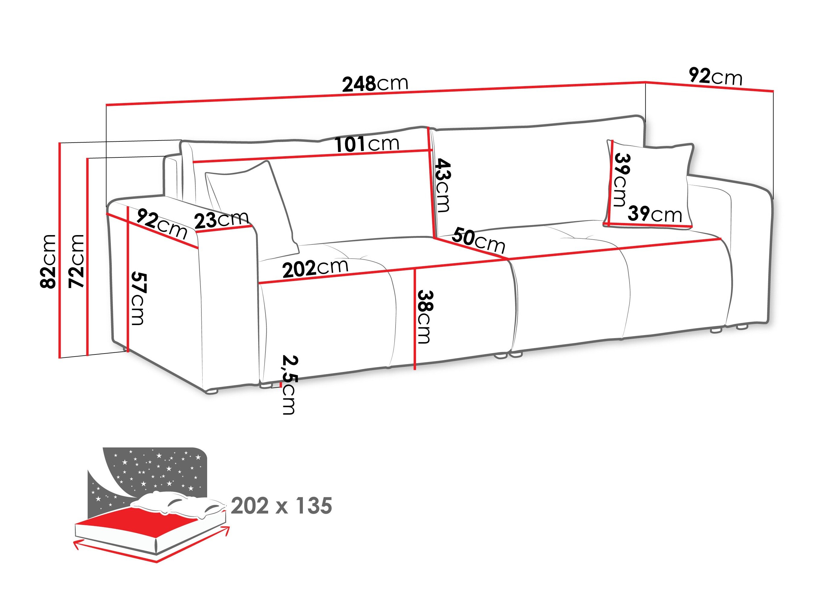 Sovesofa Comfivo 424 (Coral 75)