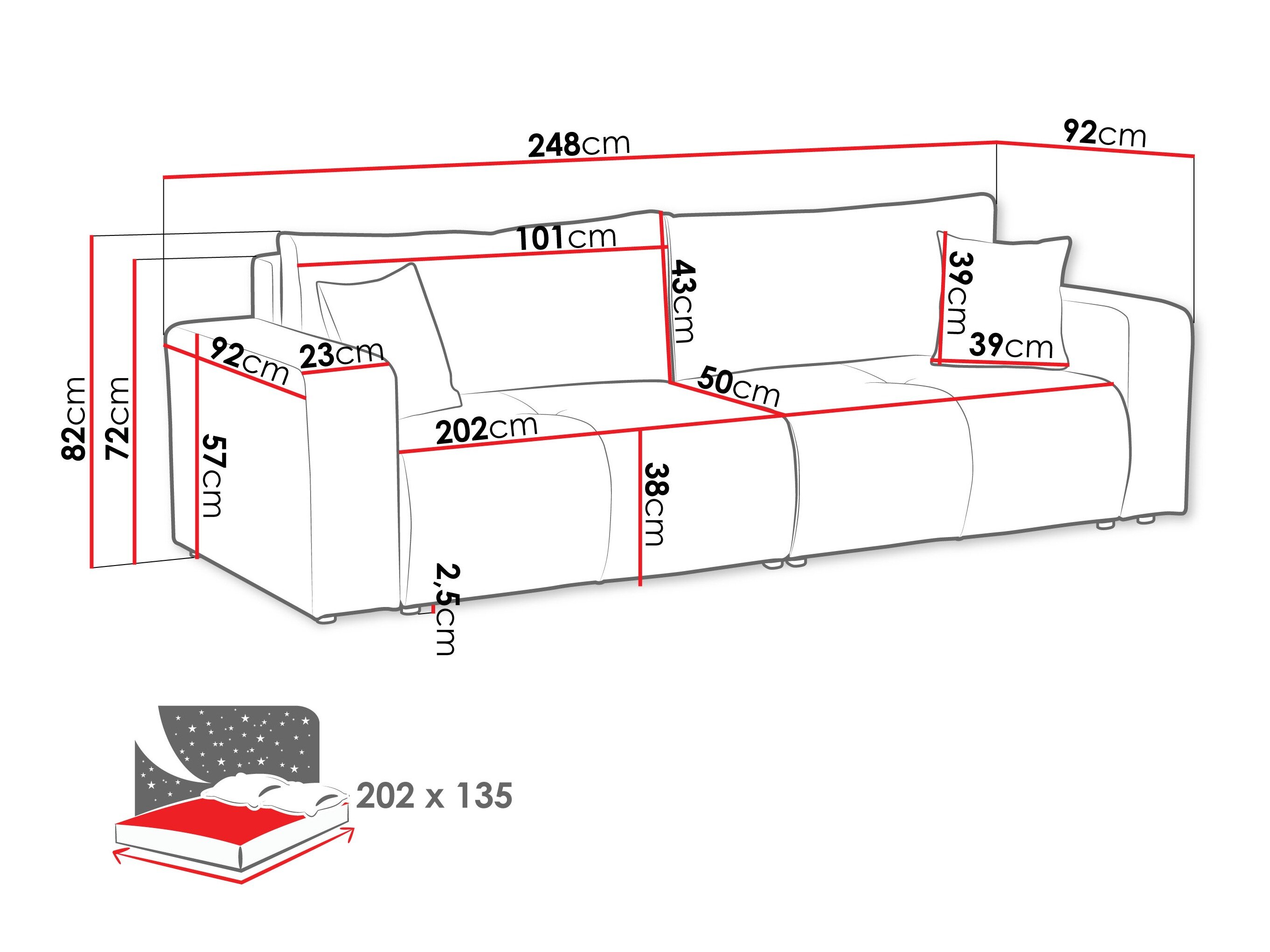 Sovesofa Comfivo Laurus (Coral 15)