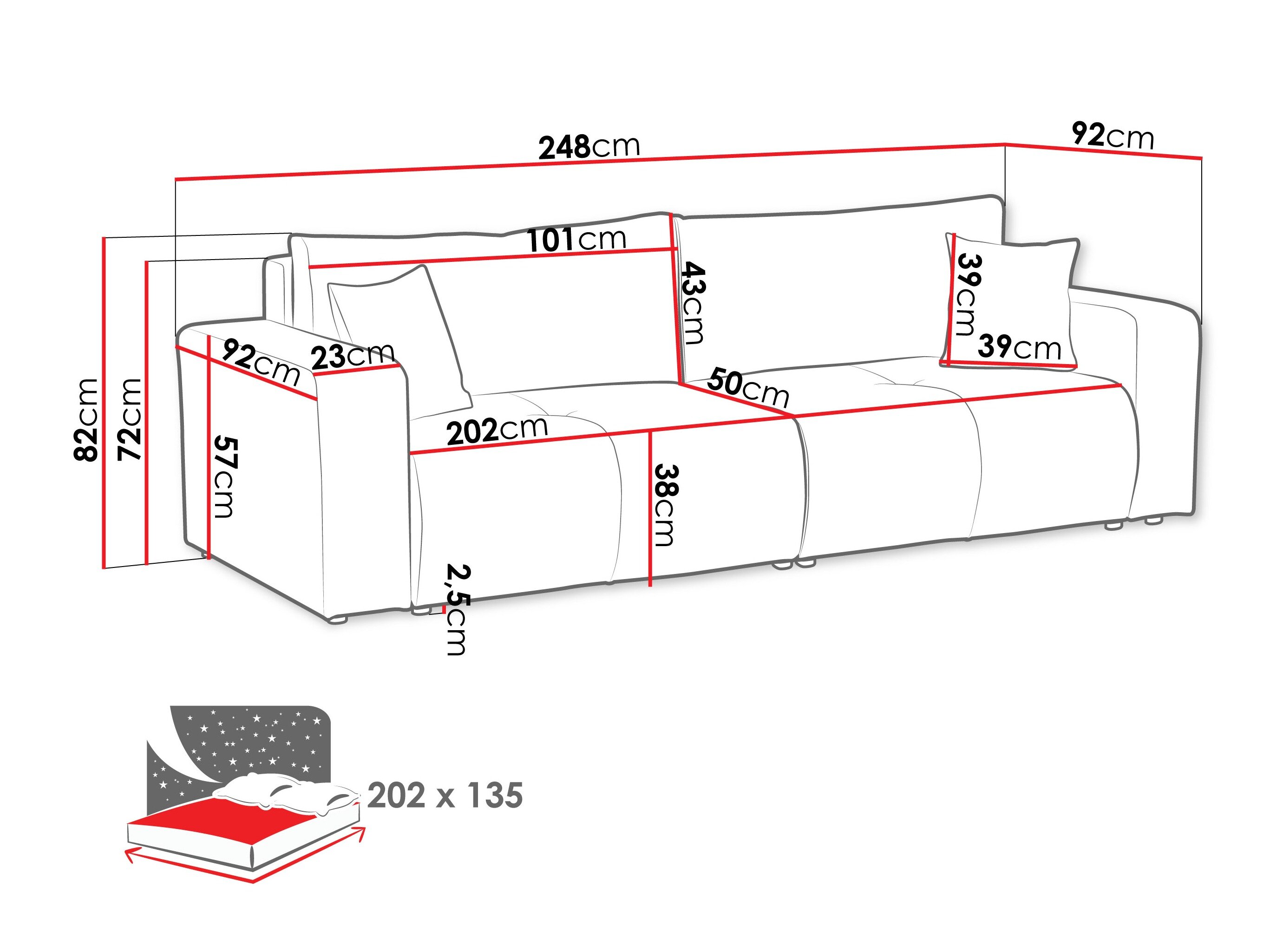 Sovesofa Comfivo Laurus (Coral 55)