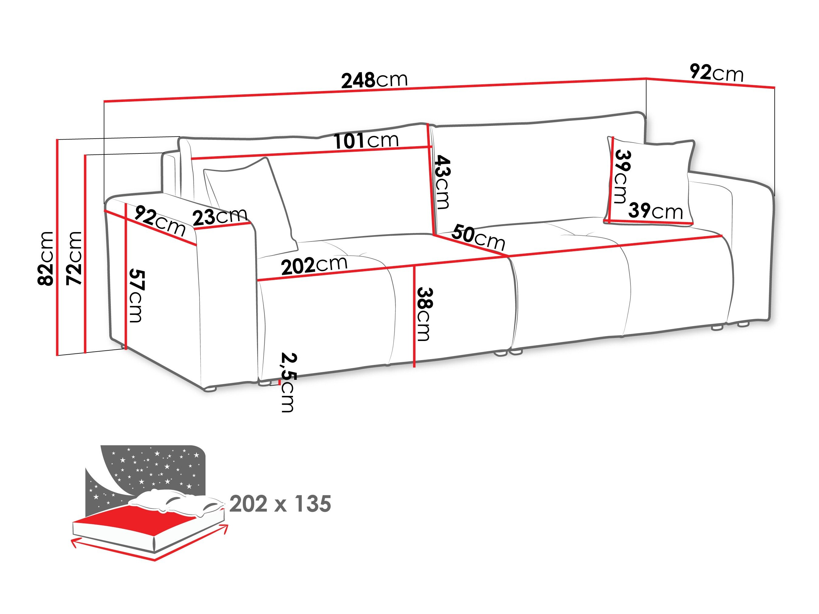Sovesofa Comfivo Laurus (Coral 80)