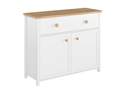 Ladekast Romelbo 150 (Wit + Eiken)