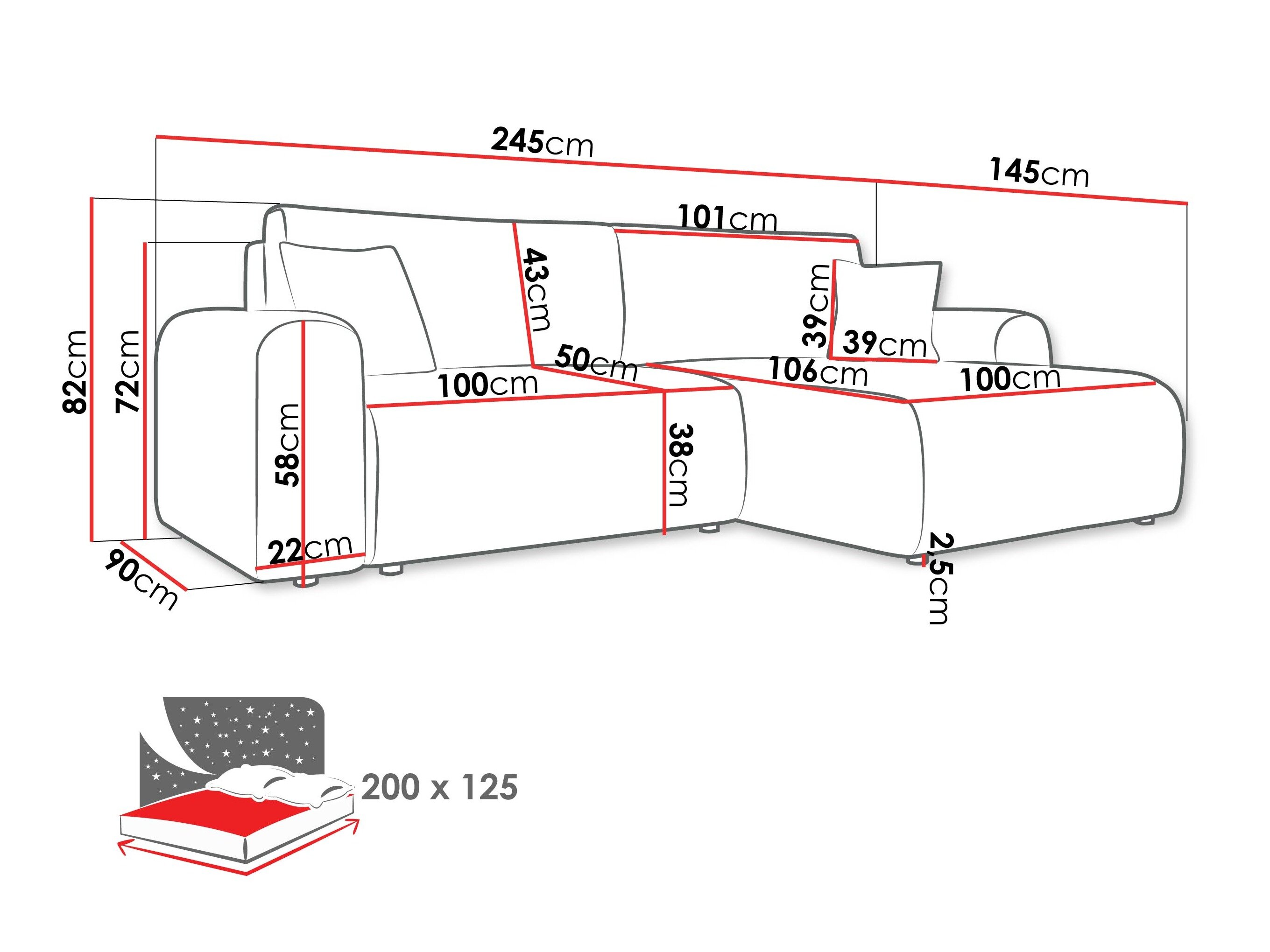 Hjørnesofa Luxum (Poso 02)