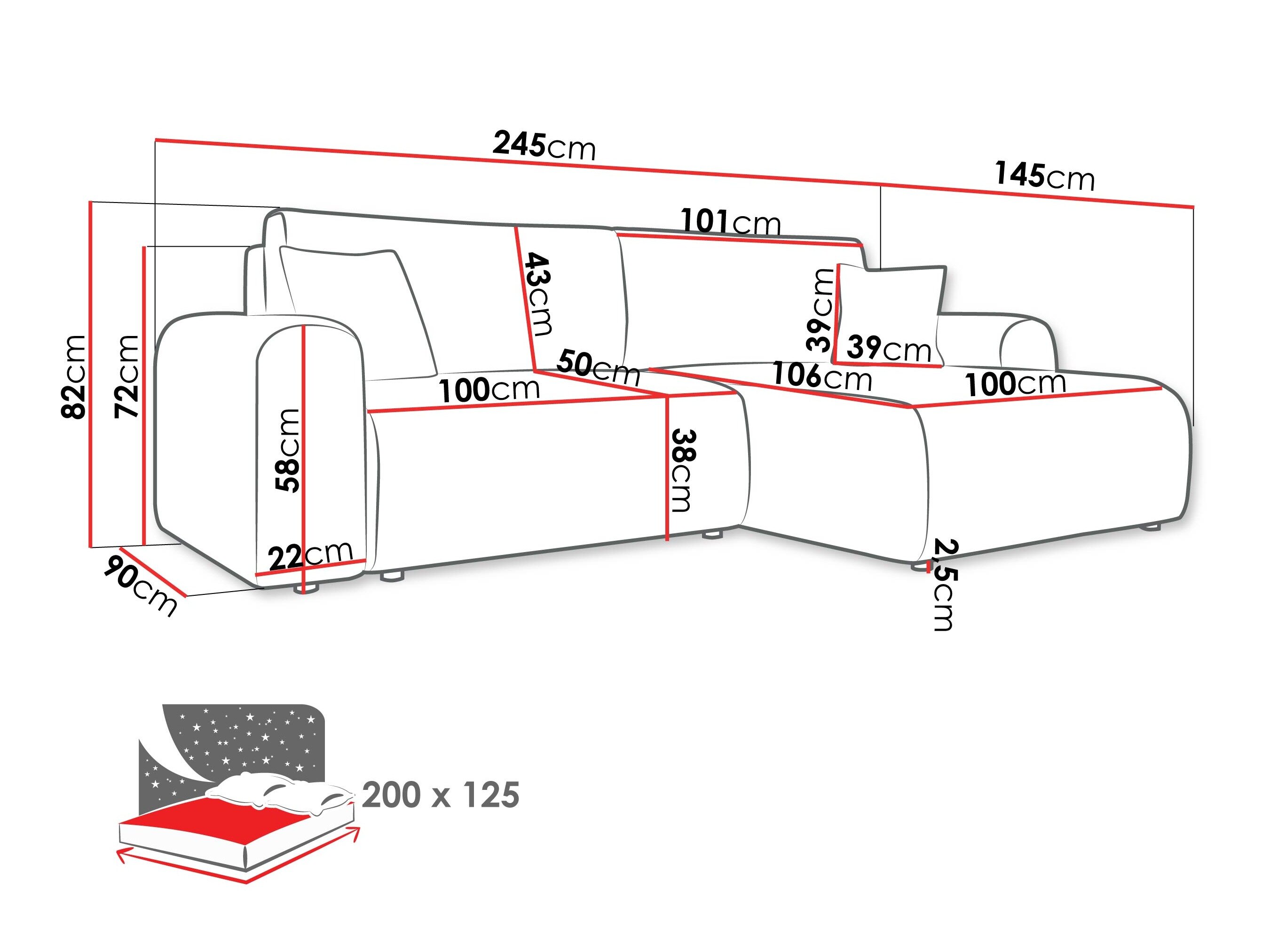 Hjørnesofa Luxum (Poso 14)