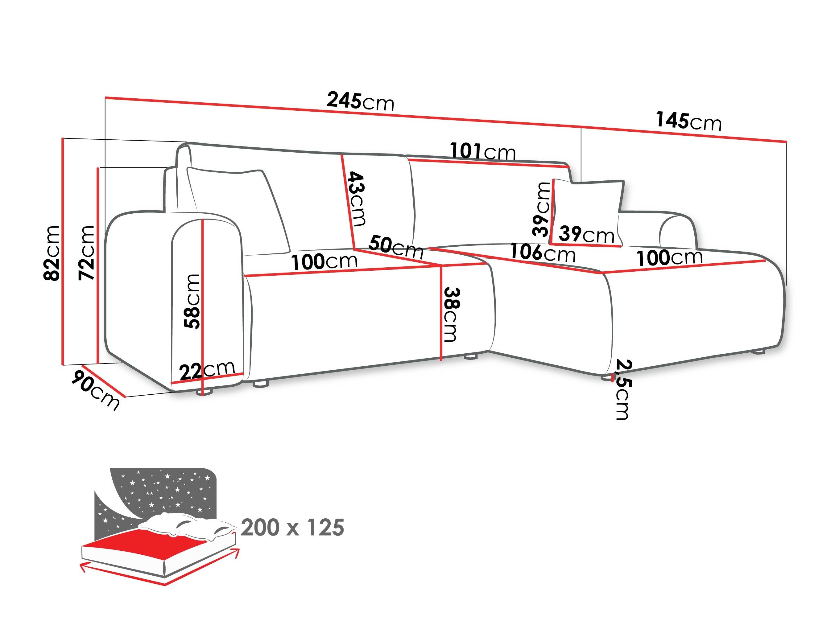 Hjørnesofa Luxum (Taro 57)