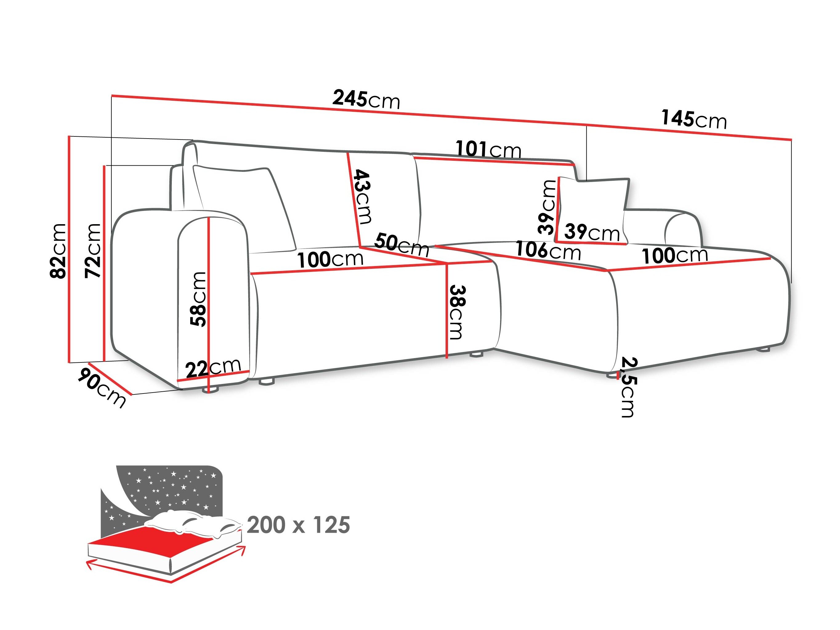 Hjørnesofa Shelton 109 (Poso 22)