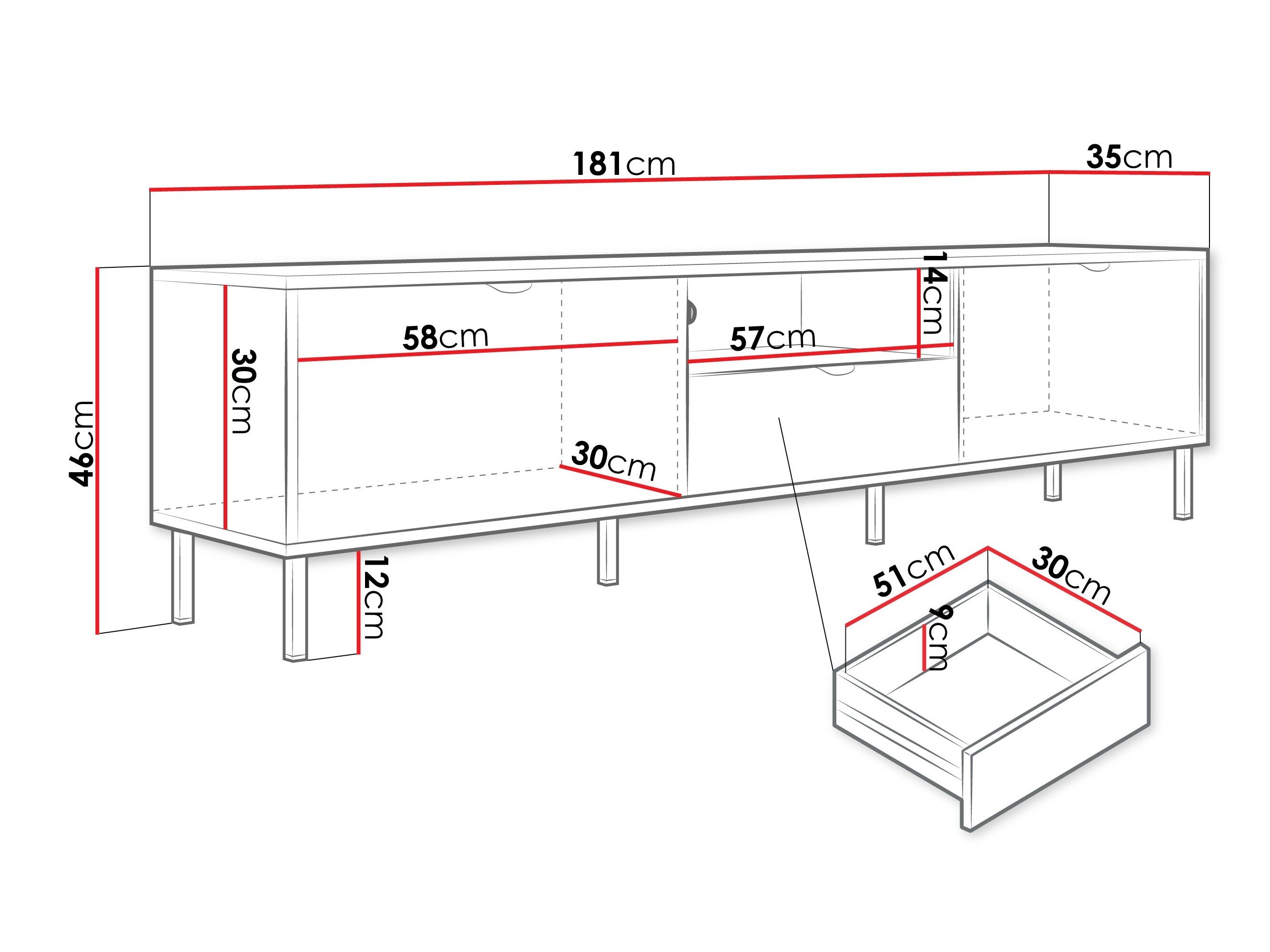 TV-bord Comfivo Elblare