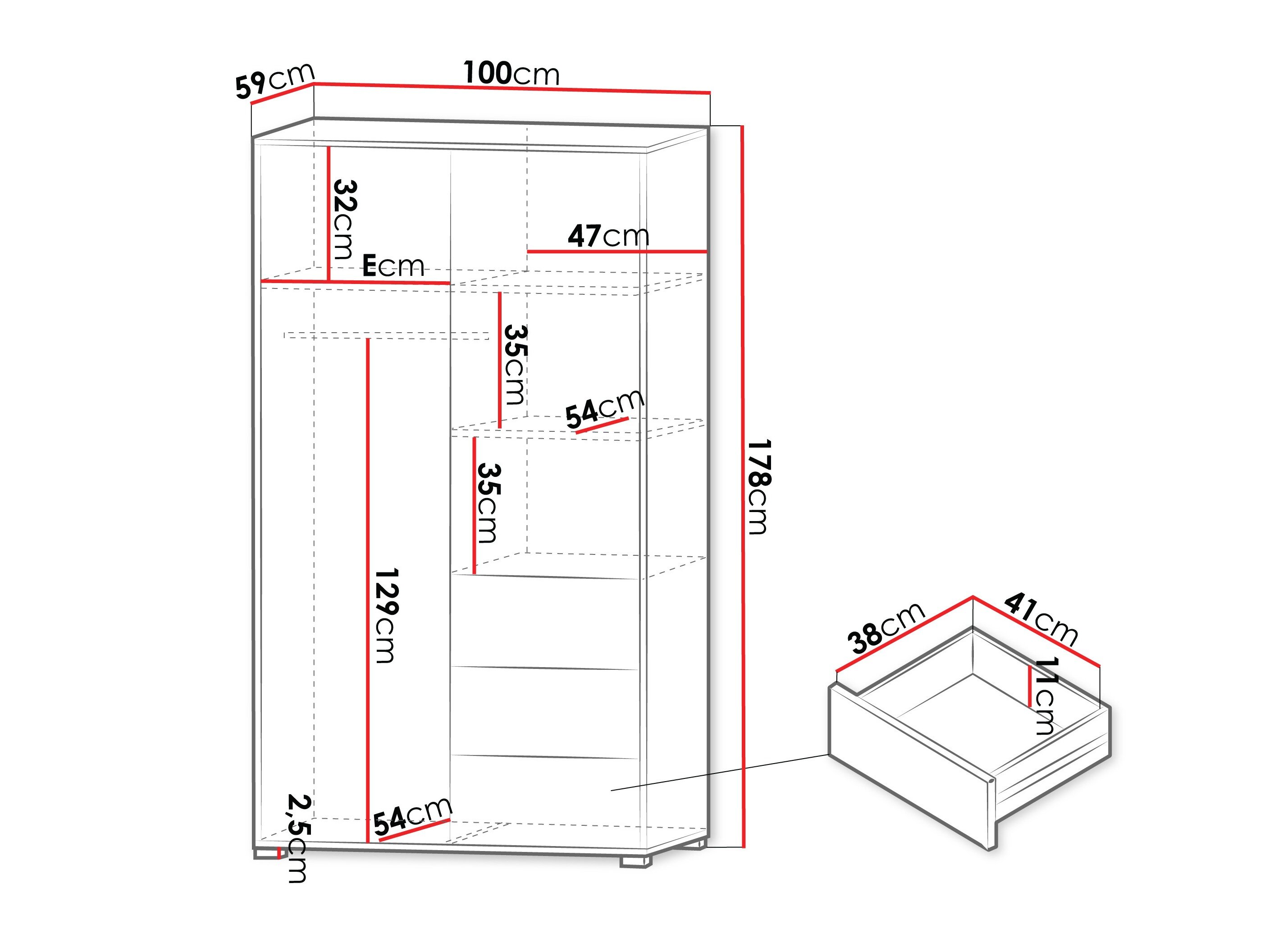 Garderobeskab Comfivo Fersoe 112 (Kashmir)
