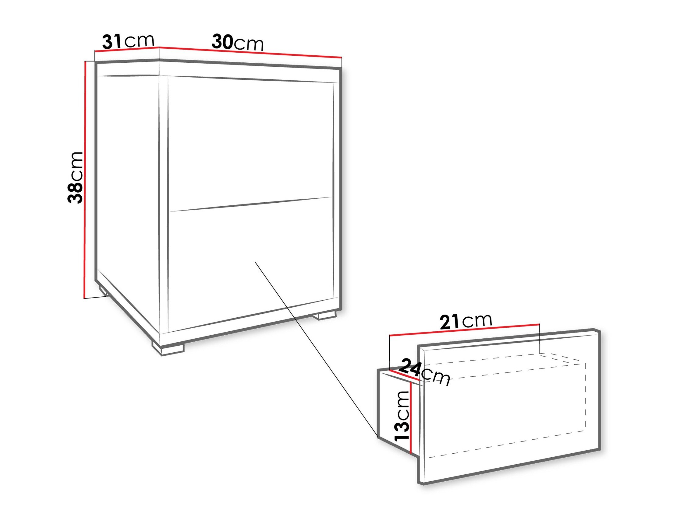 Sengebord Comfivo Tutela (Egetræ)