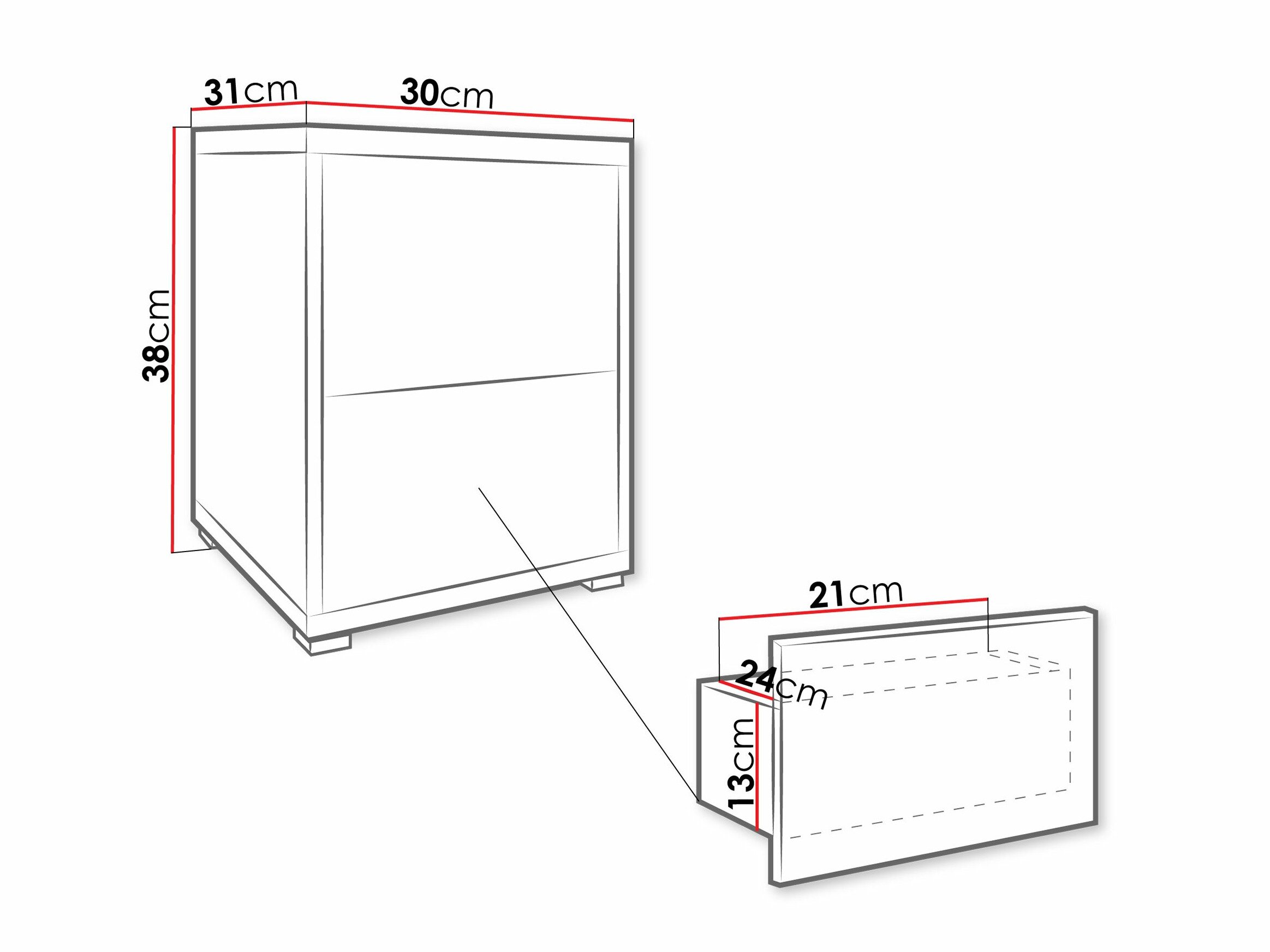 Sengebord Comfivo Tutela (Hvid)