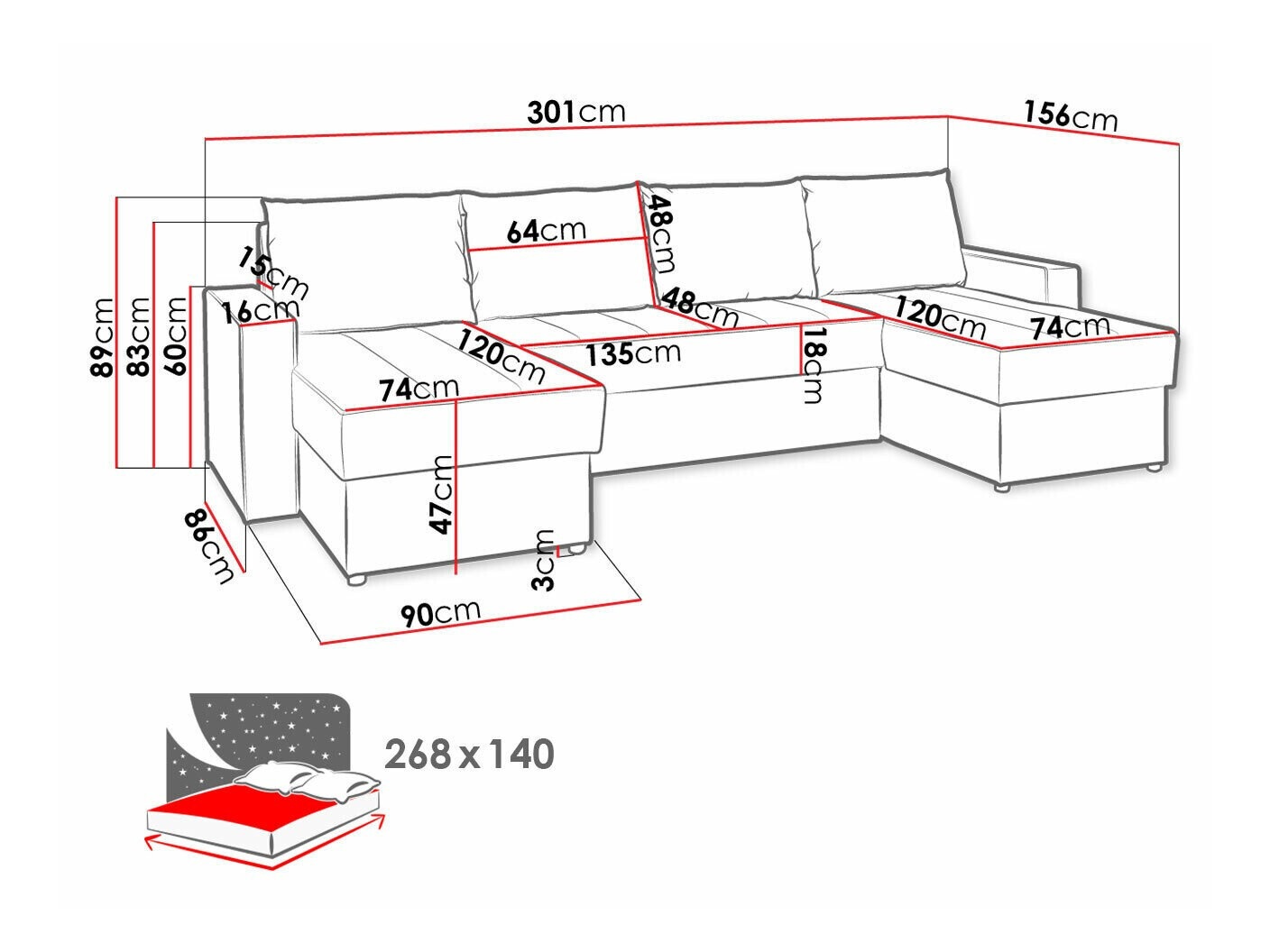 Hjørnesofa Providence 143 (Montana 101 + MDL 5)
