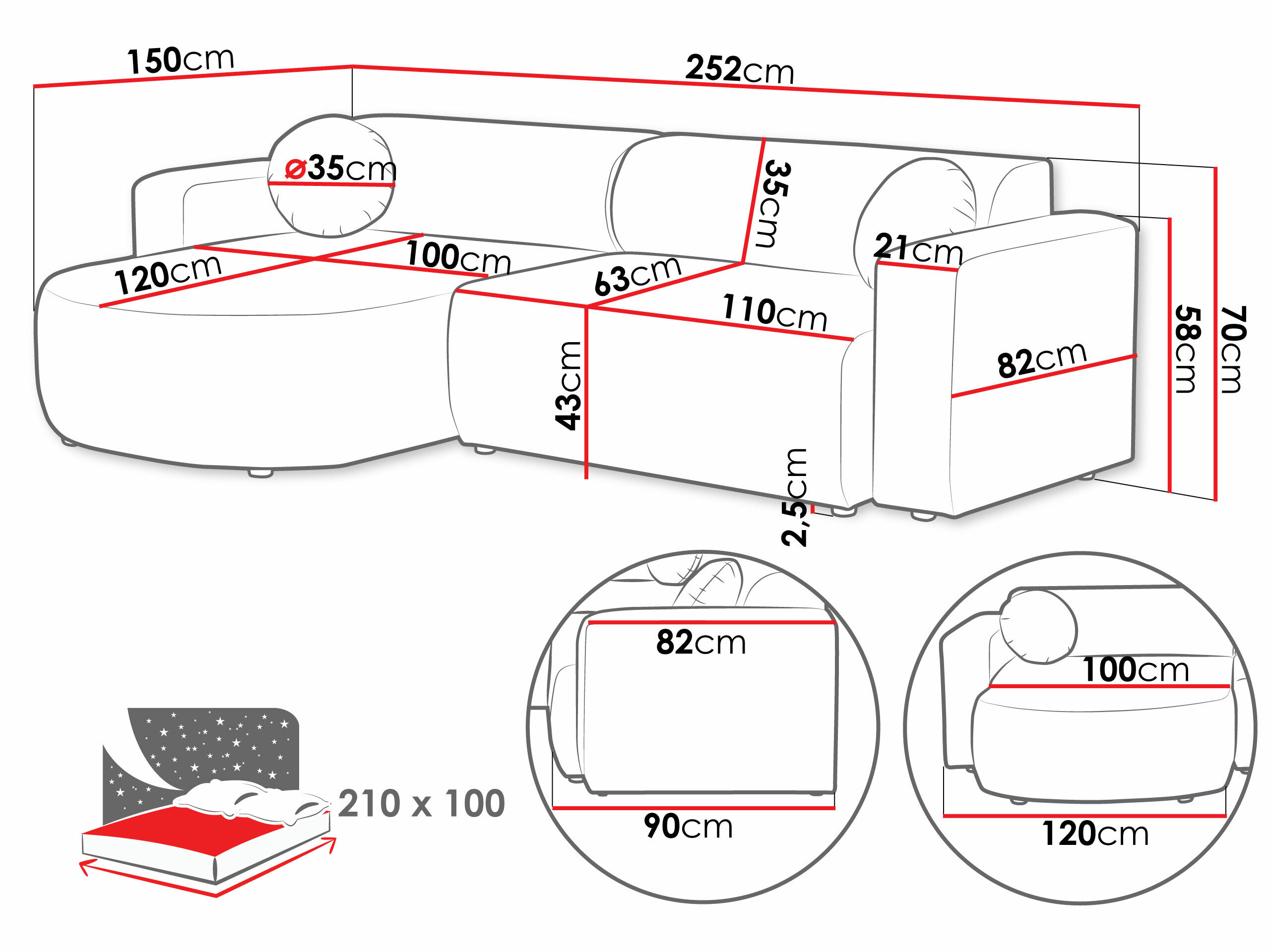 Hjørnesofa Comfivo Pullus (Velo 621)