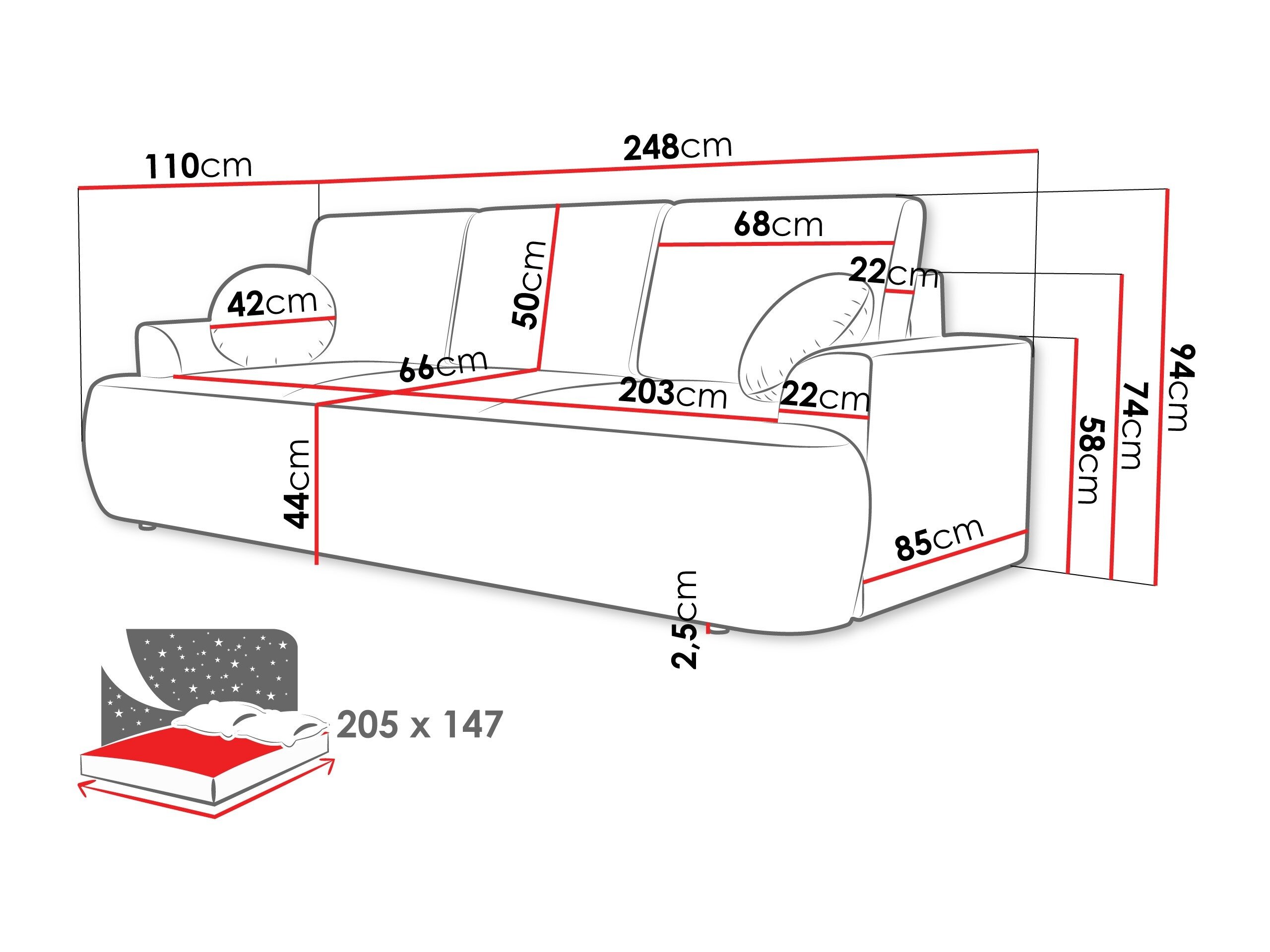 Sovesofa Bountiful 104 (Lima 46)