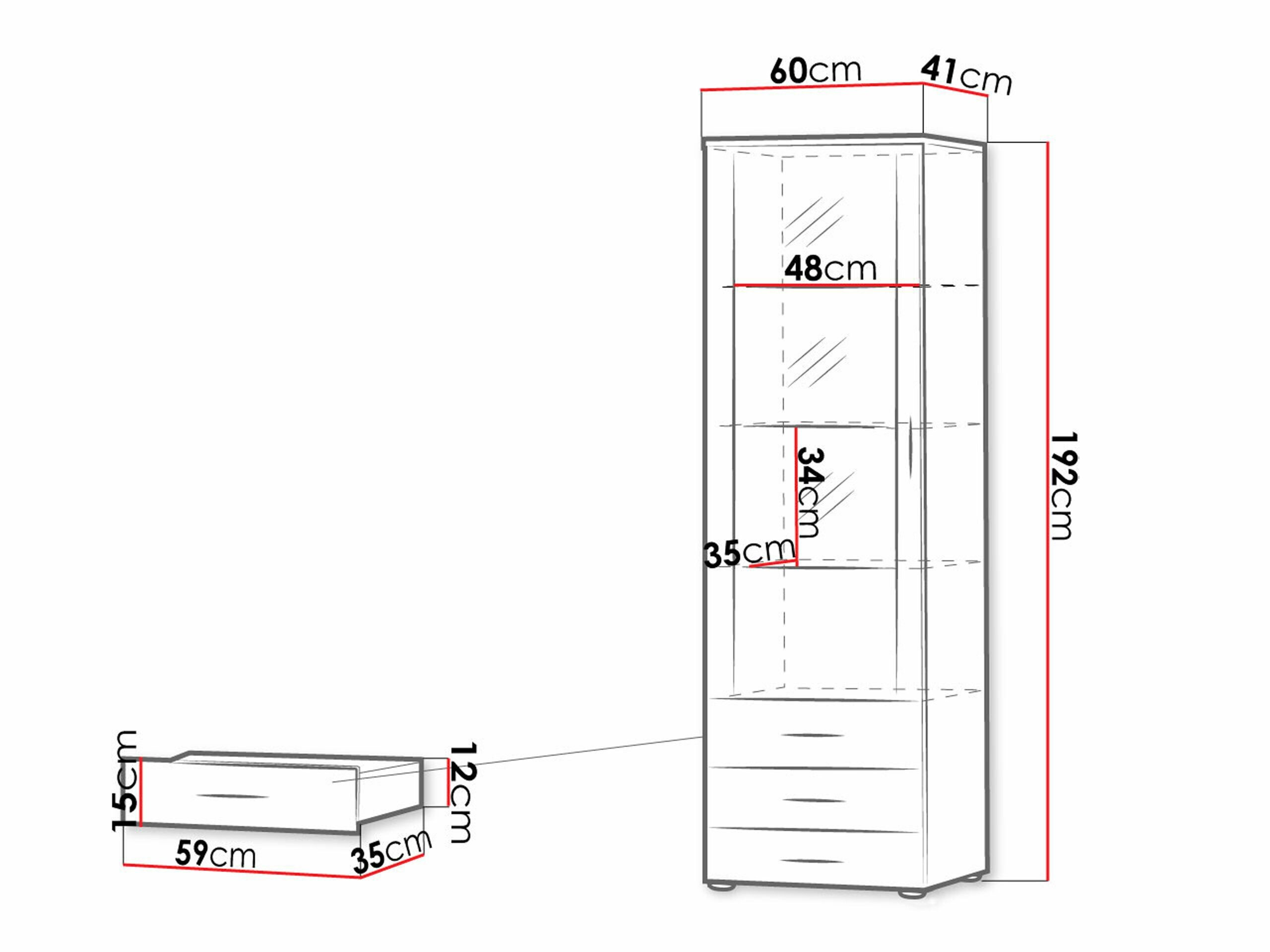 Boekenkast Tornola 102 (Wit + Glanzend wit)