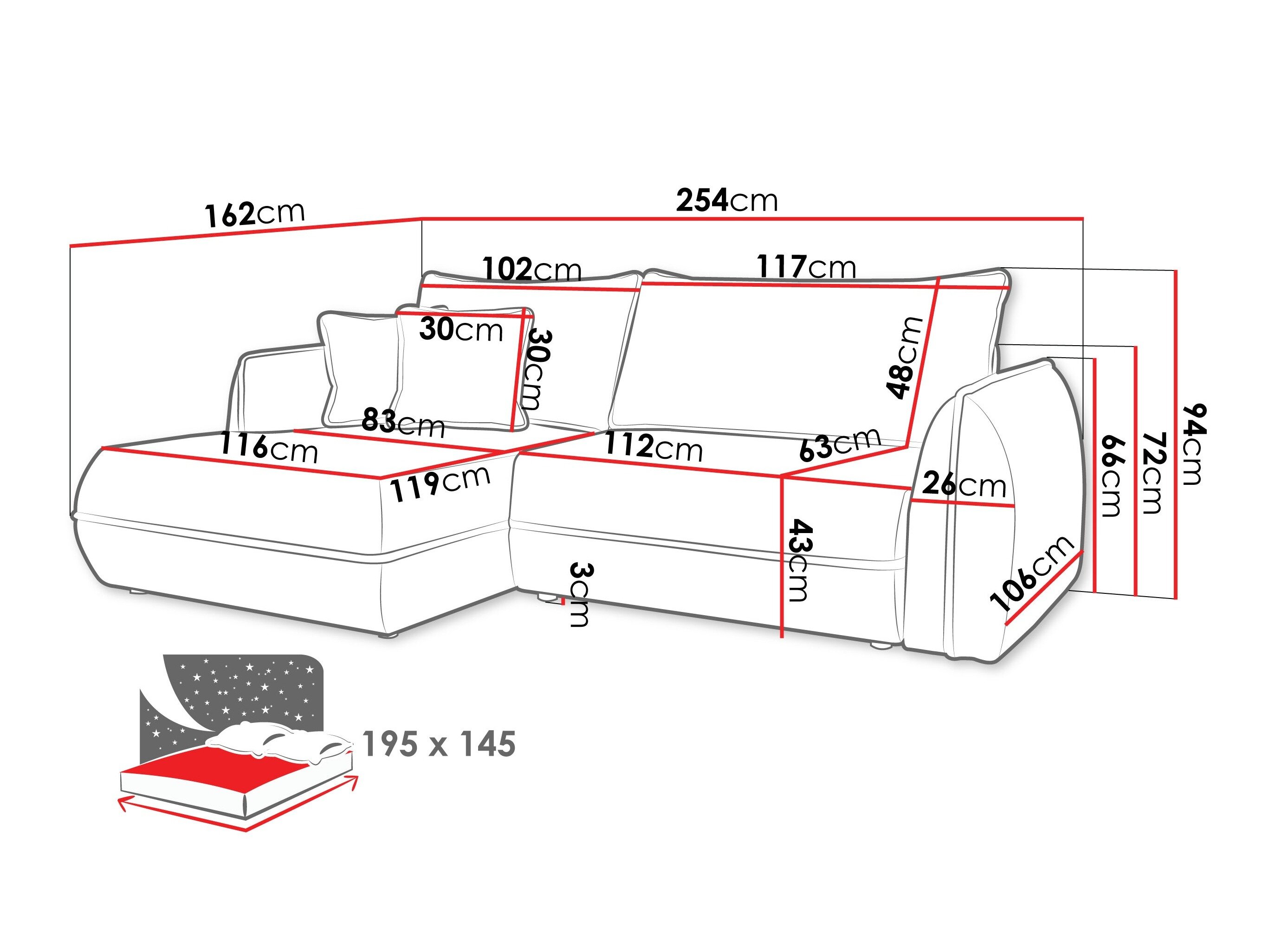 Hjørnesofa Kingman 101 (Lima 16)