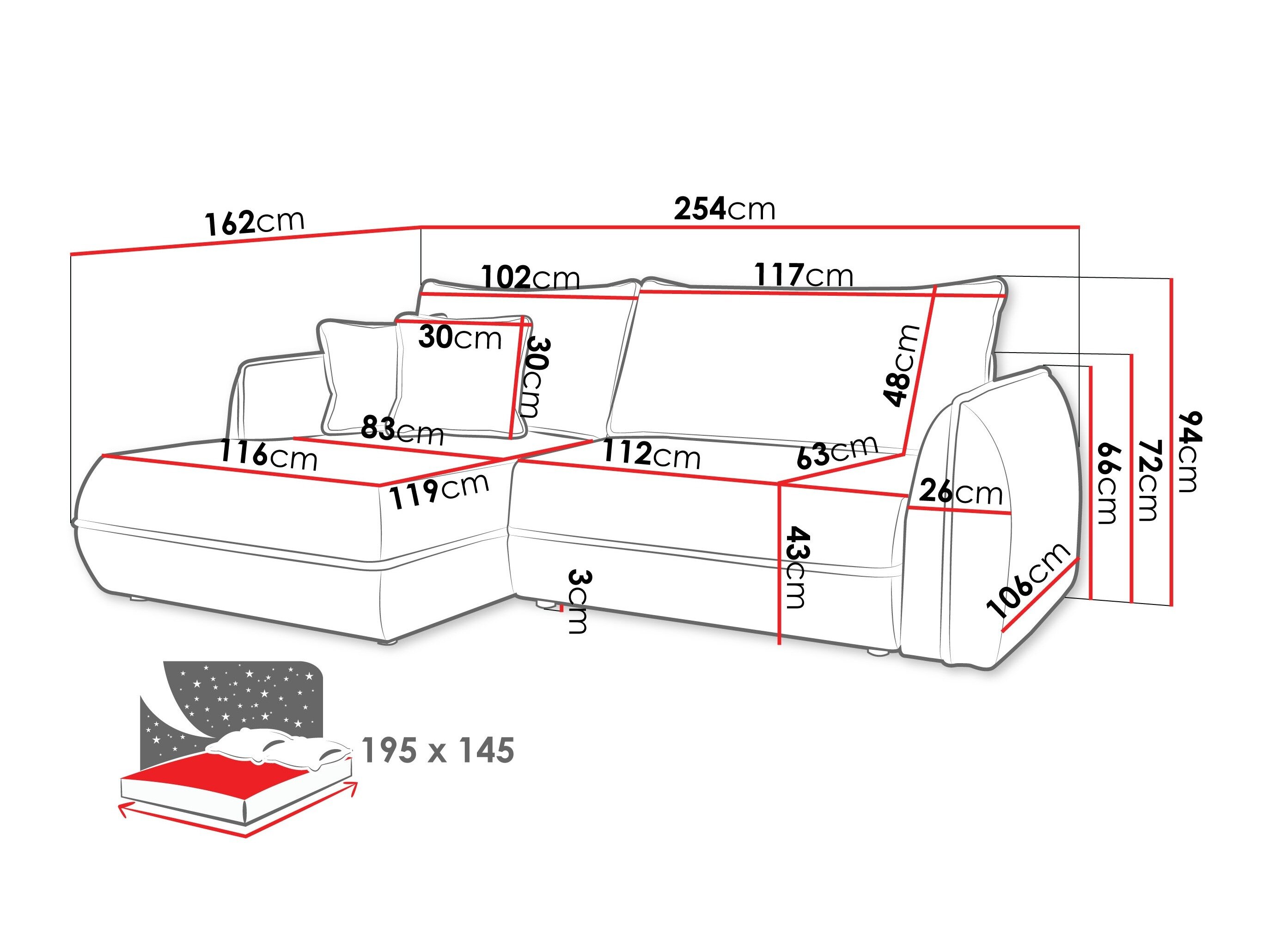 Hjørnesofa Kingman 101 (Lima 16)
