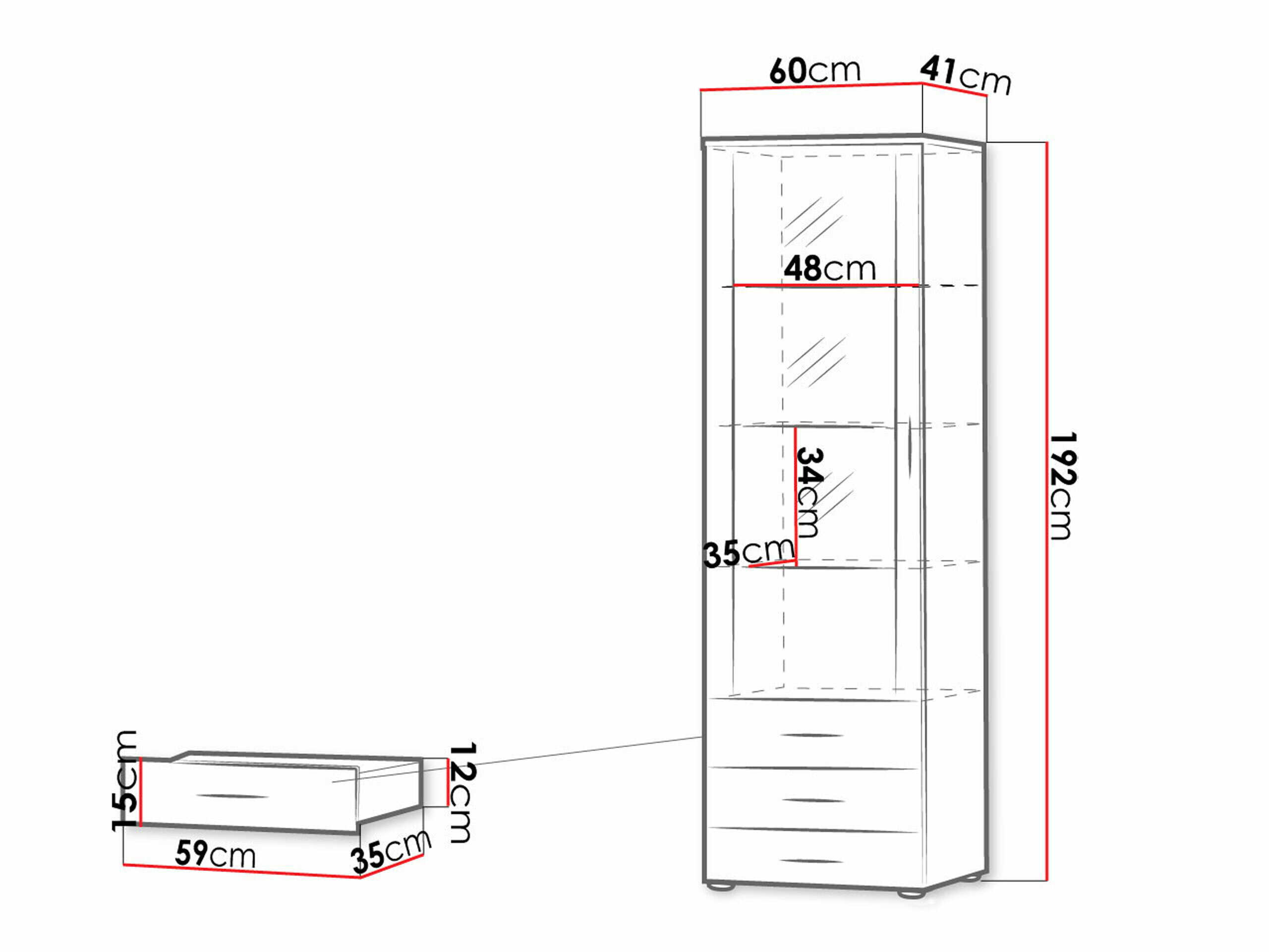 Reol Tornola 102 (Hvid + Glansfuld hvid)