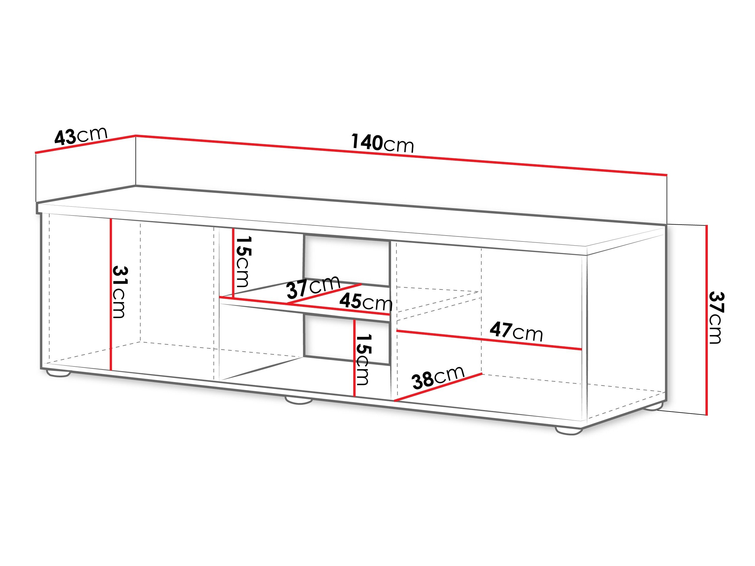TV-bord Tornola 100 (Kashmir + Sort)