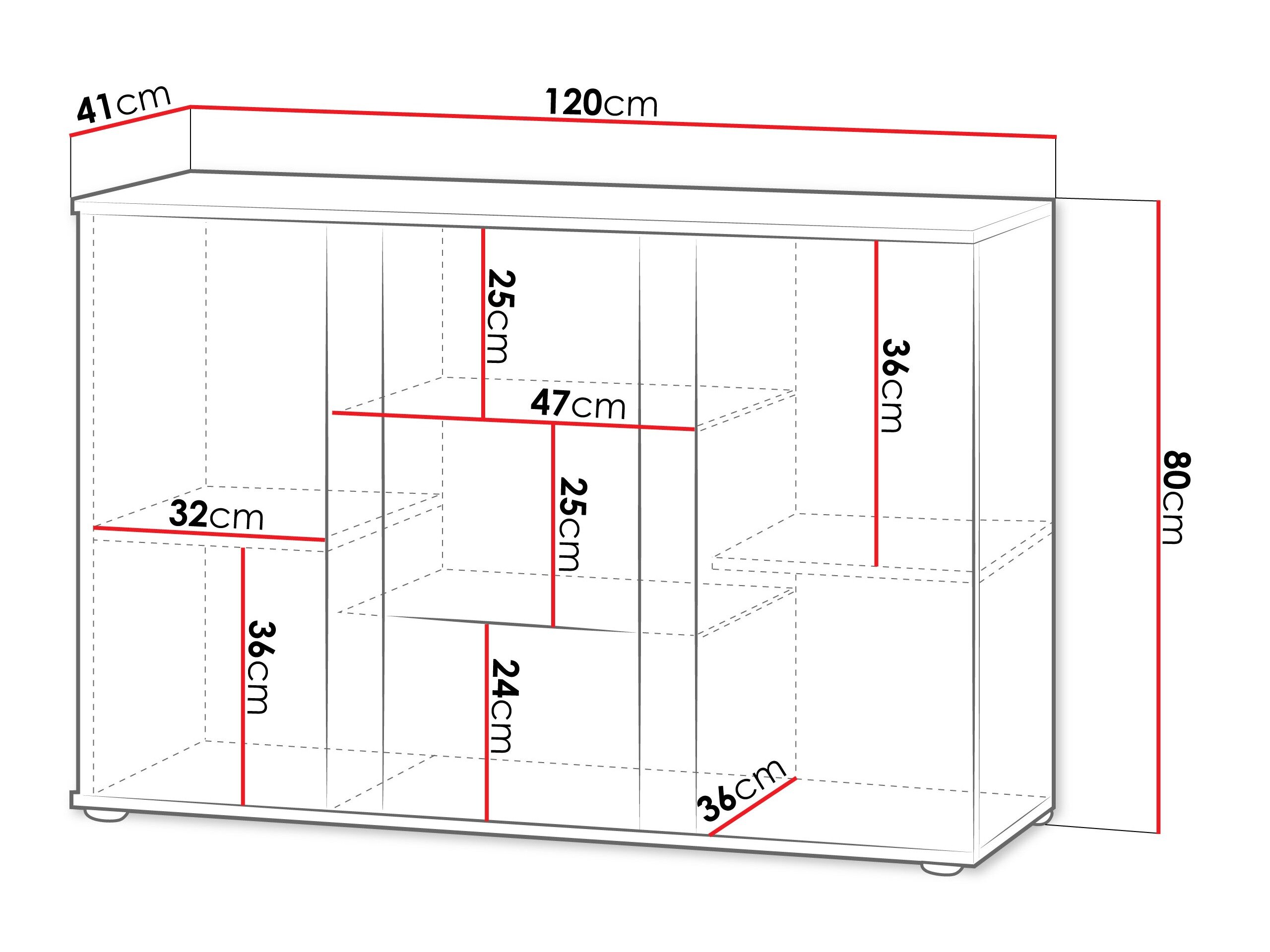 Dressoir Tornola 106 (Kasjmier + Zwart)