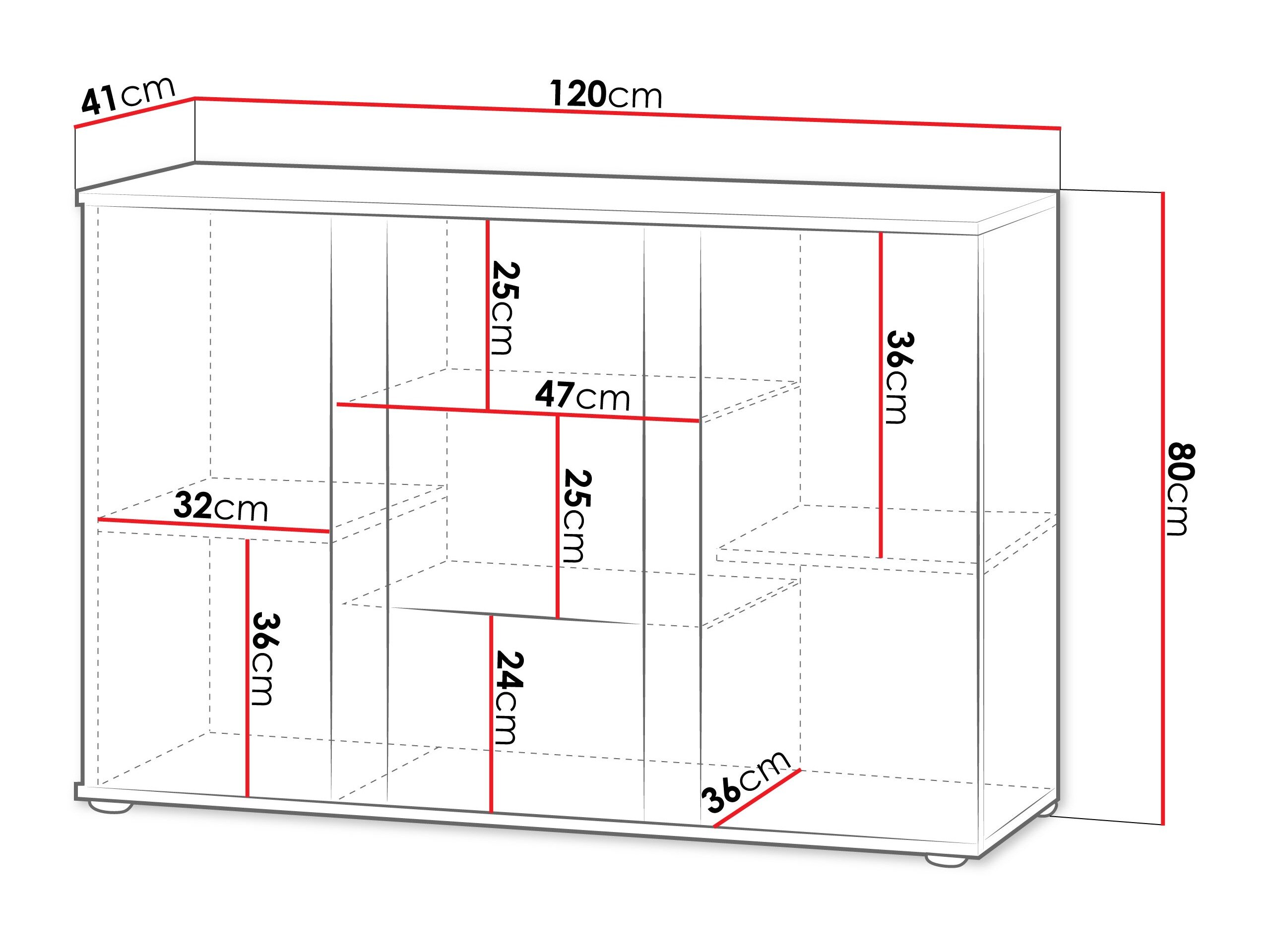 Dressoir Tornola 106 (Kasjmier + Zwart)