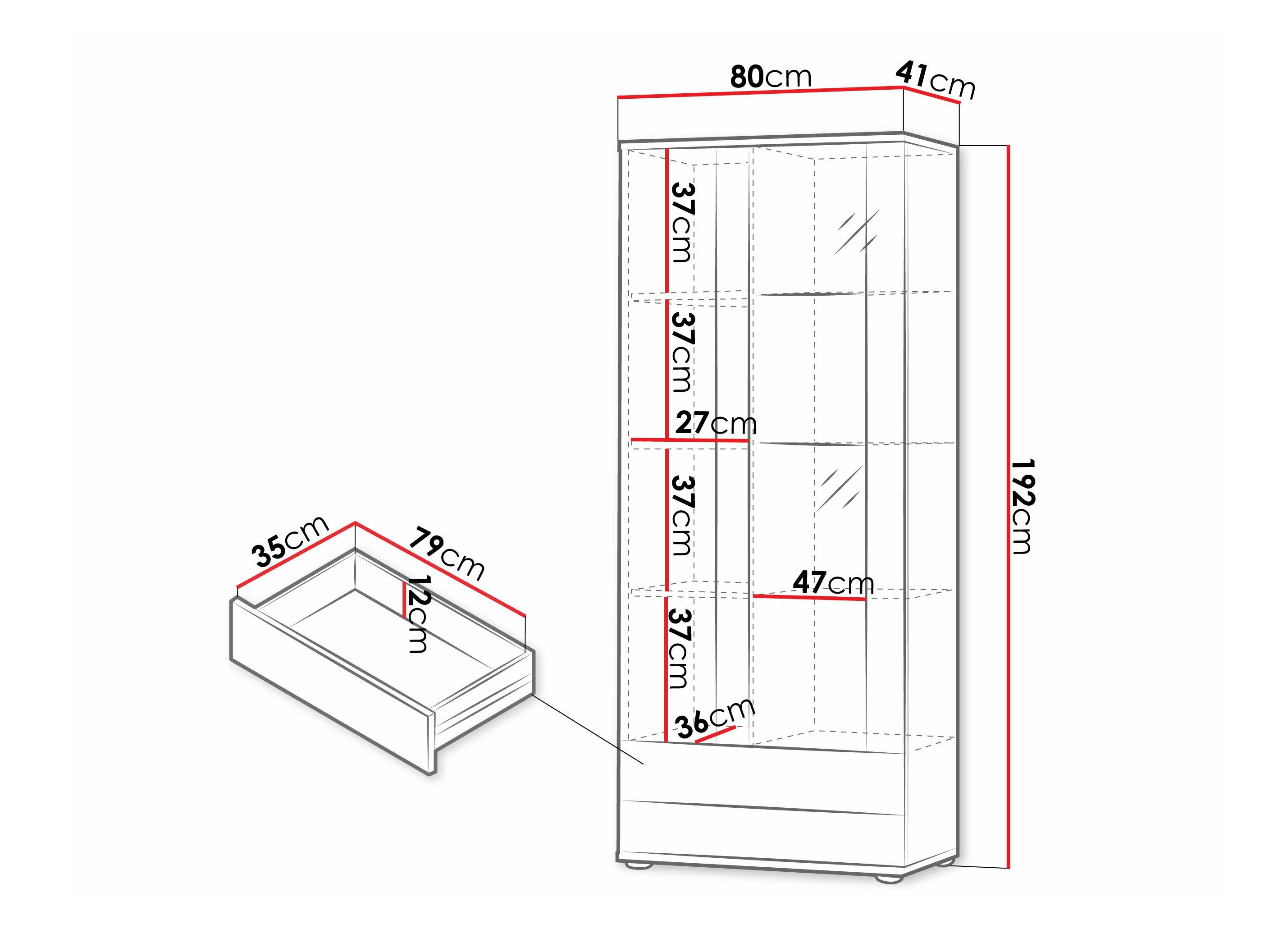 Reol Tornola 105 (Sort + Blank sort)