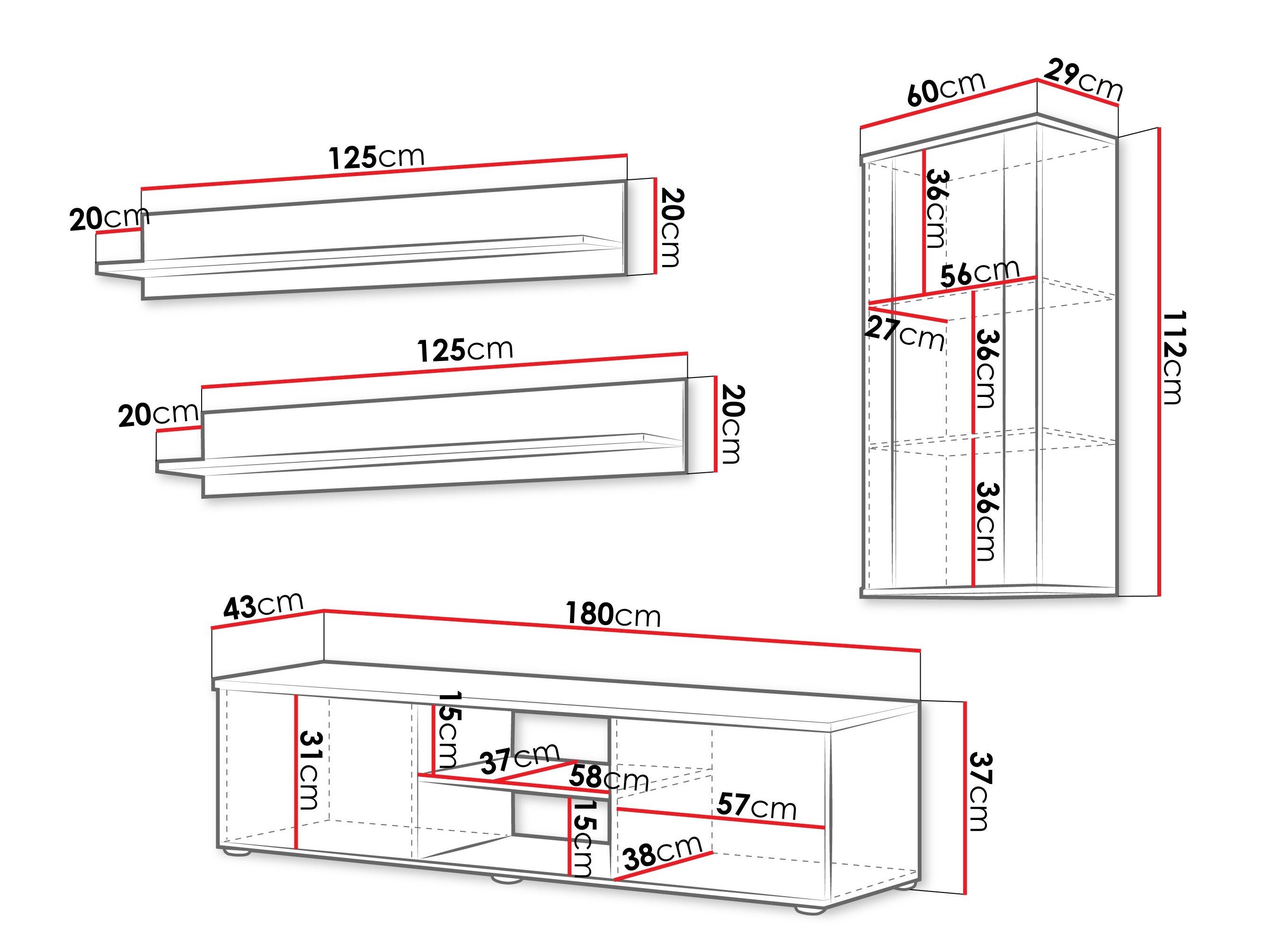 Stuemøbelsæt Tornola 113 (Kashmir + Sort)