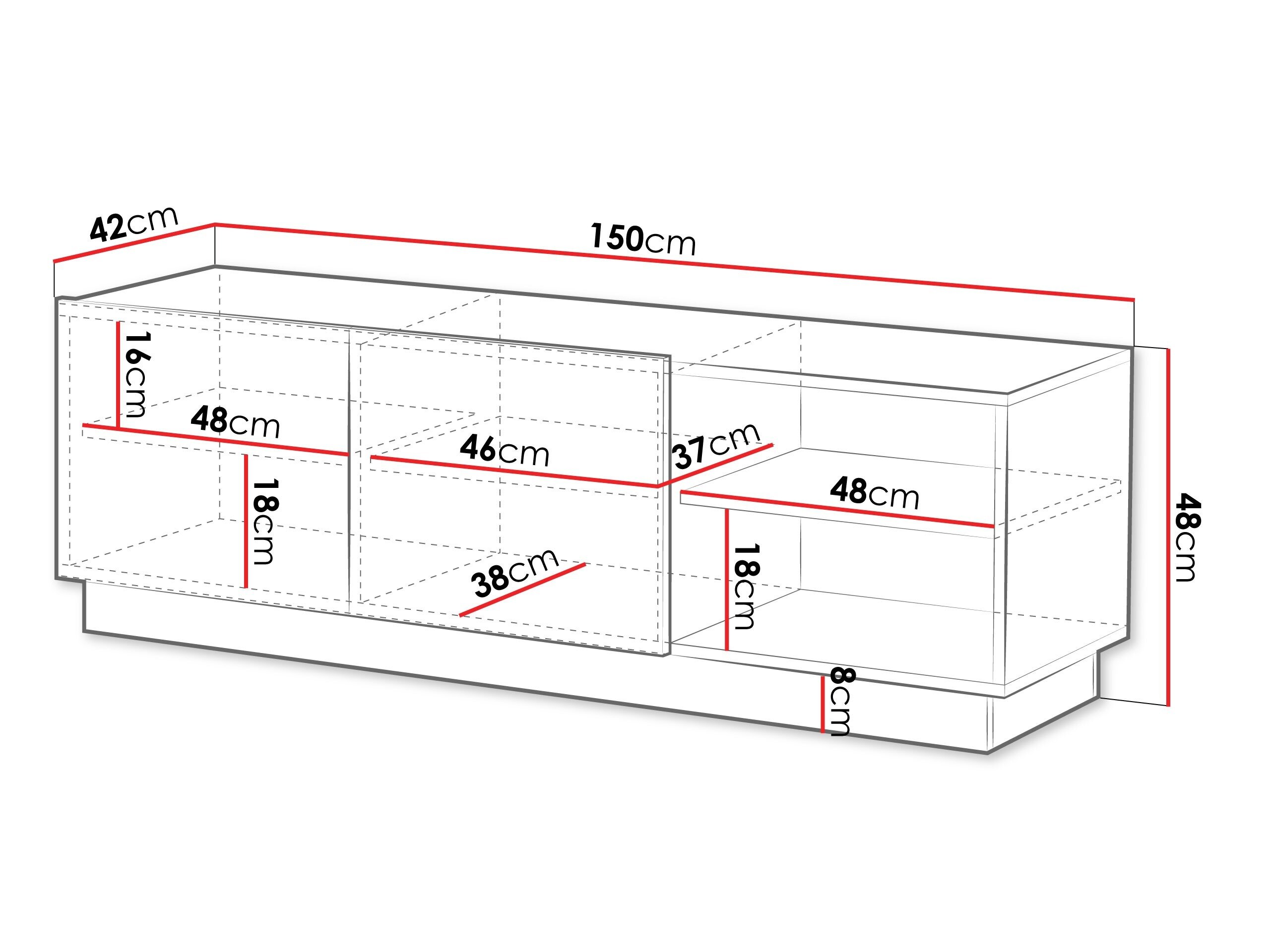 TV-bord Lusonu 103 (Sort)