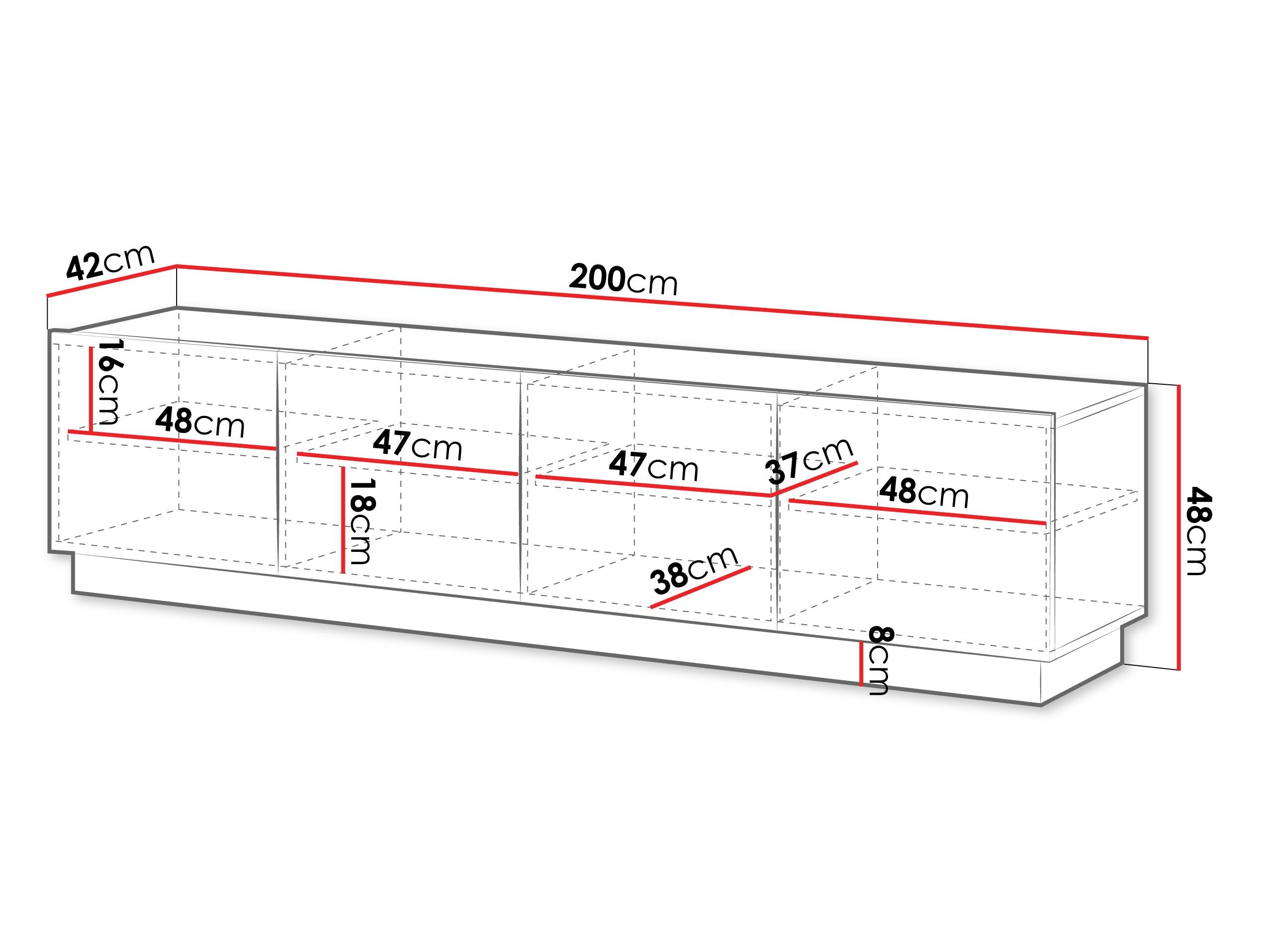 TV-bord Lusonu 104 (Hvid)