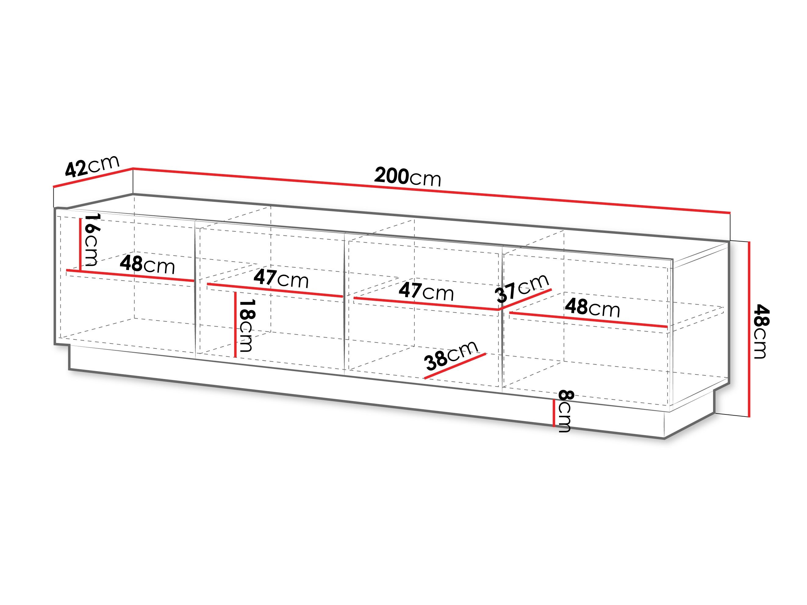 TV-bord Lusonu 104 (Sort)