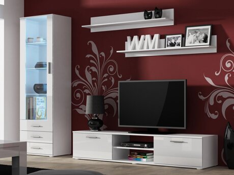 Woonkamerset Tornola 107 (Wit + Glanzend wit)