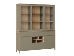Boekenkast Fermaru 100 (Stoffig groen + Eiken)