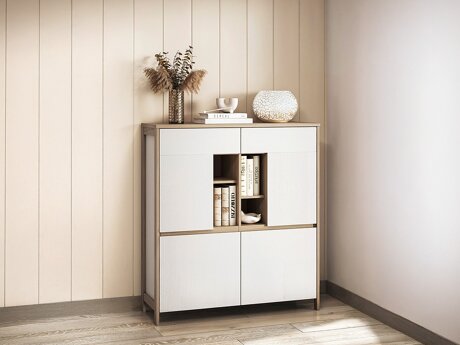 Dressoir Fermaru 106 (Wit + Eiken)