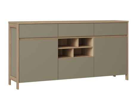 Ladekast Fermaru 104 (Stoffig groen + Eiken)