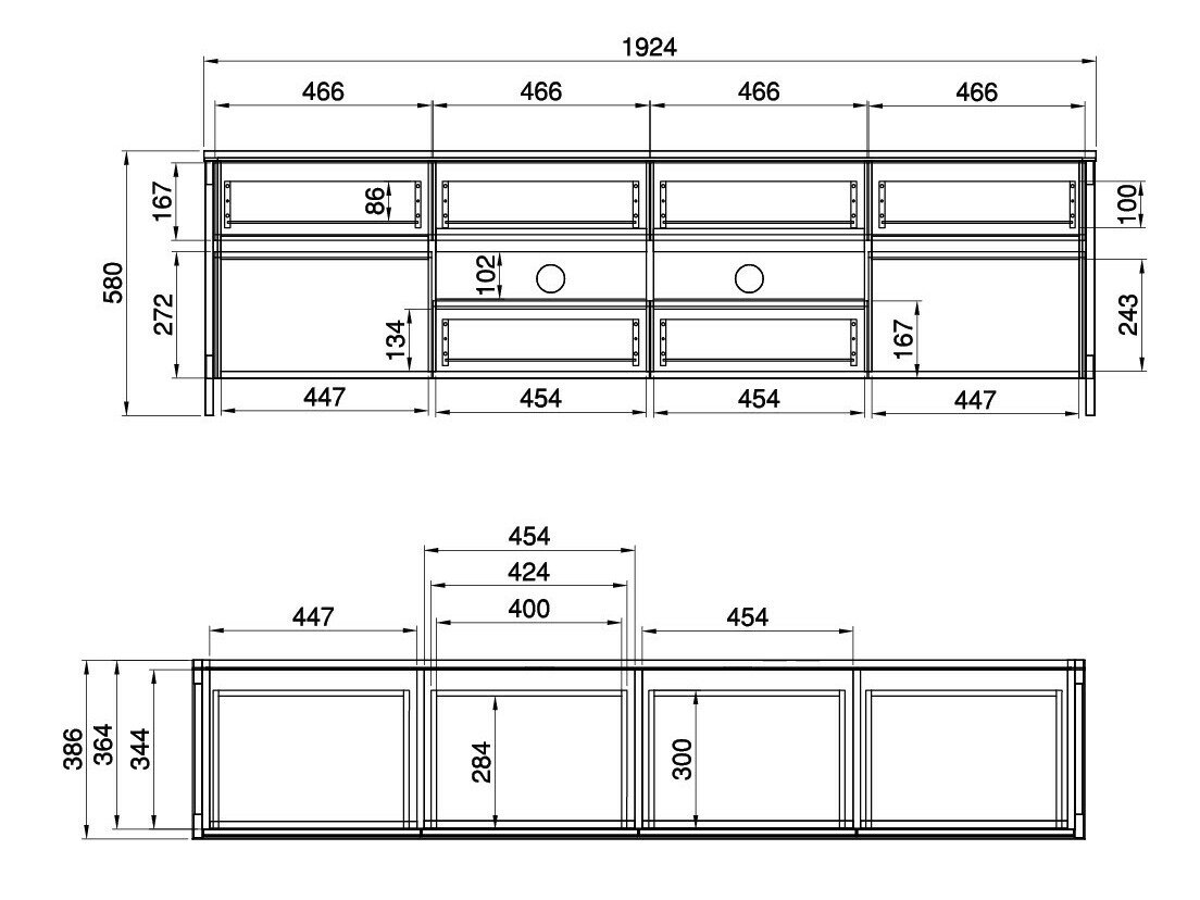 TV-bord Fermaru 103 (Hvid + Egetræ)
