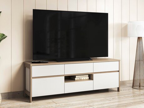 TV-meubel Fermaru 102 (Wit + Eiken)