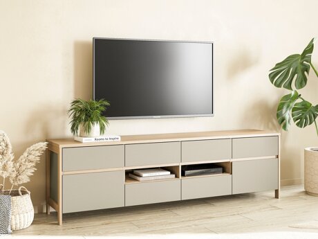 TV-meubel Fermaru 103 (Stoffig groen + Eiken)