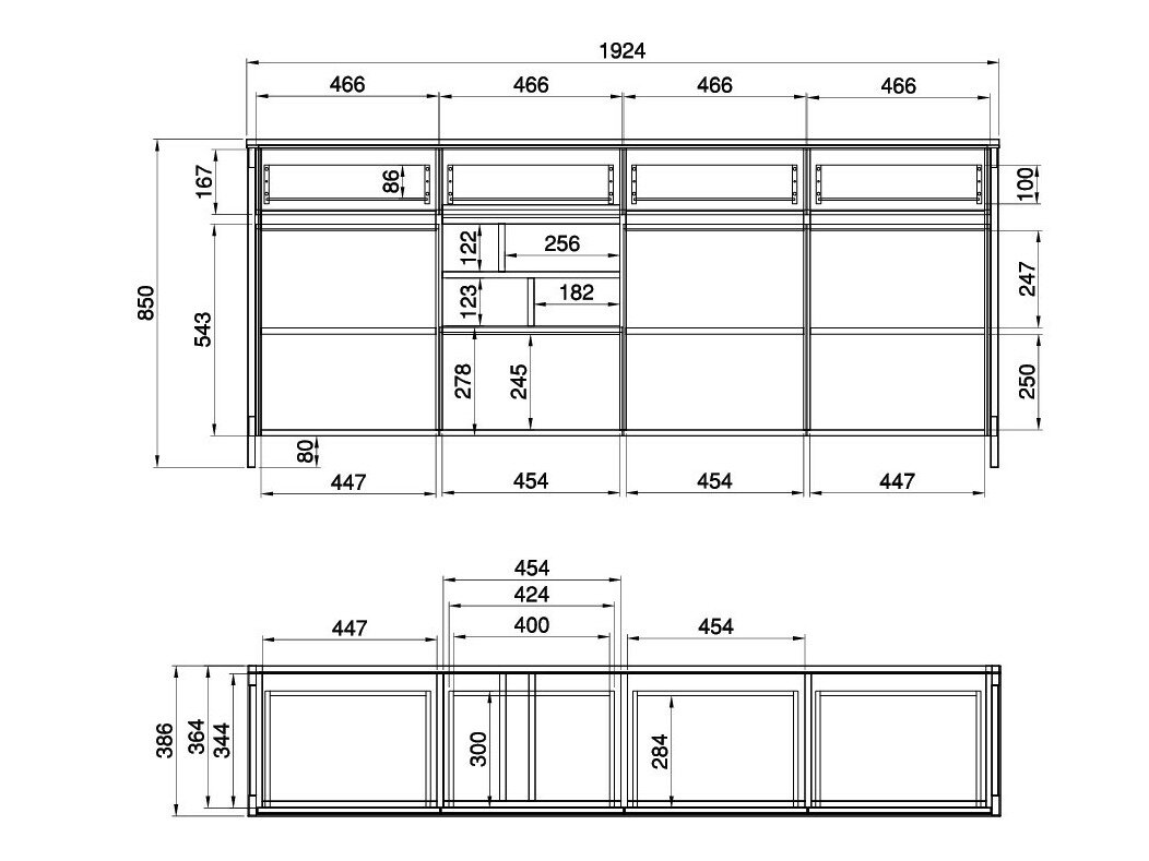 Meubelset Fermaru 114 (Wit + Eiken)