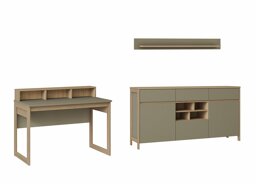 Thuiskantoorset Fermaru 116 (Stoffig groen + Eiken)
