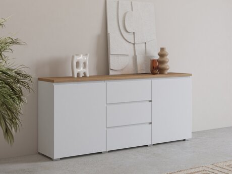 Kommode Baletu 106 (Hvid + Egetræ)