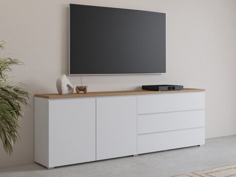 Kommode Baletu 107 (Hvid + Egetræ)