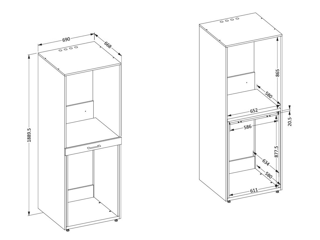 Reol til badeværelse Novdele 103 (Kashmir)