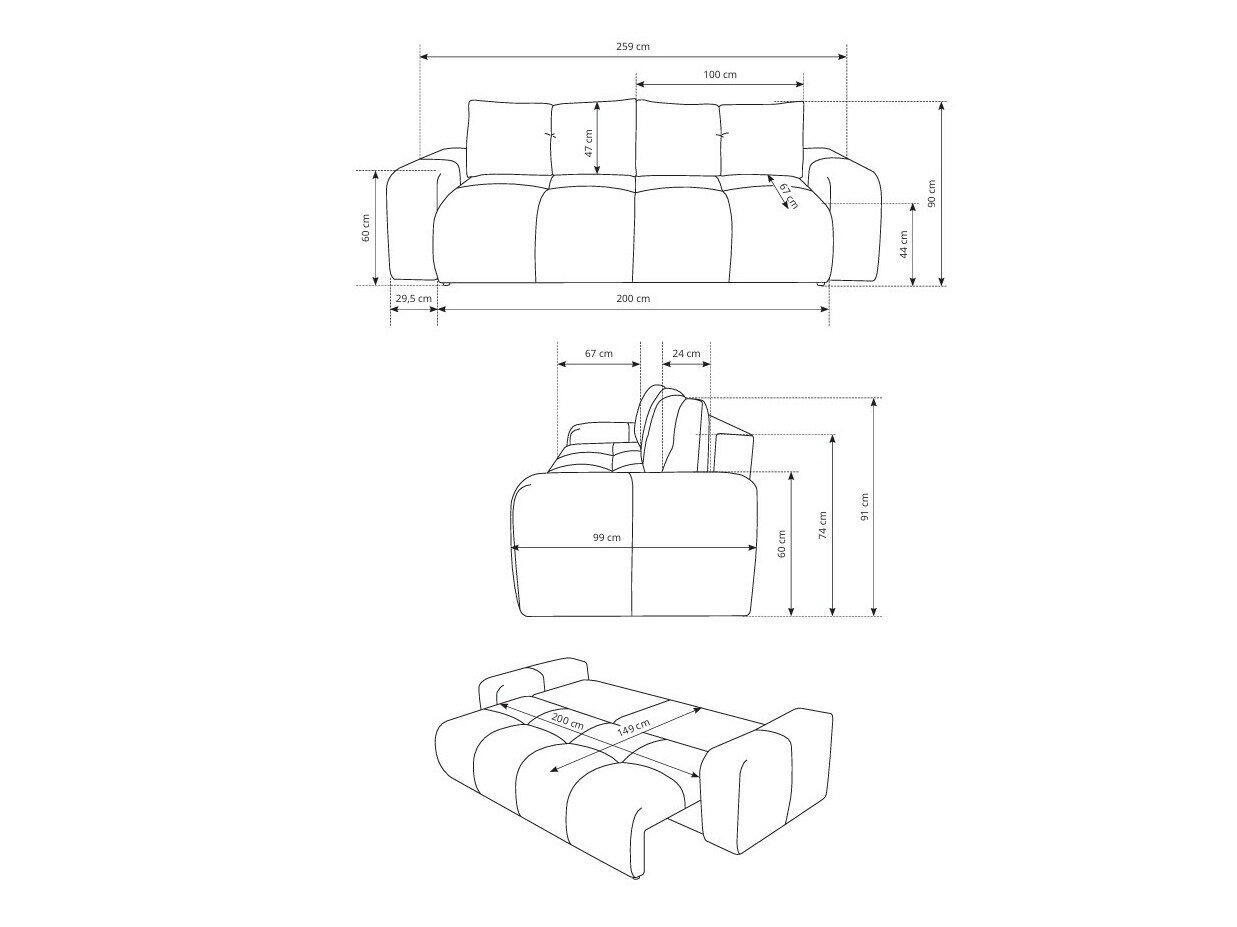 Sovesofa Kingston 154 (Flow 02)