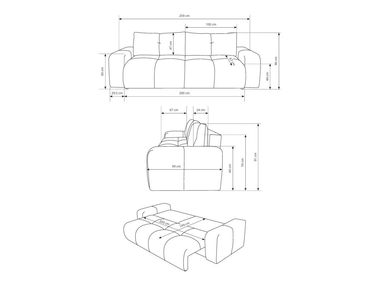 Sovesofa Kingston 154 (Flow 03)
