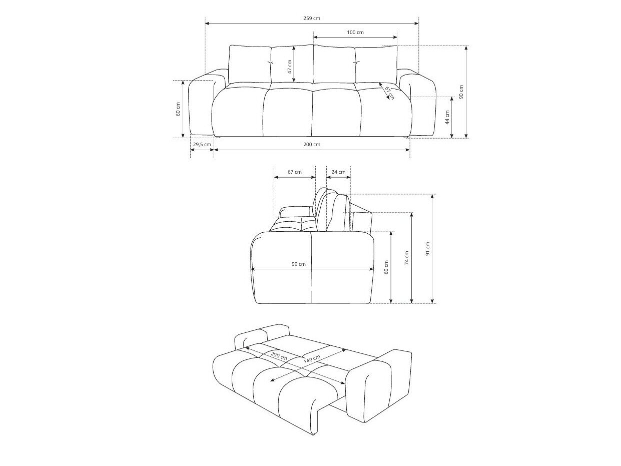 Sovesofa Kingston 154 (Flow 16)