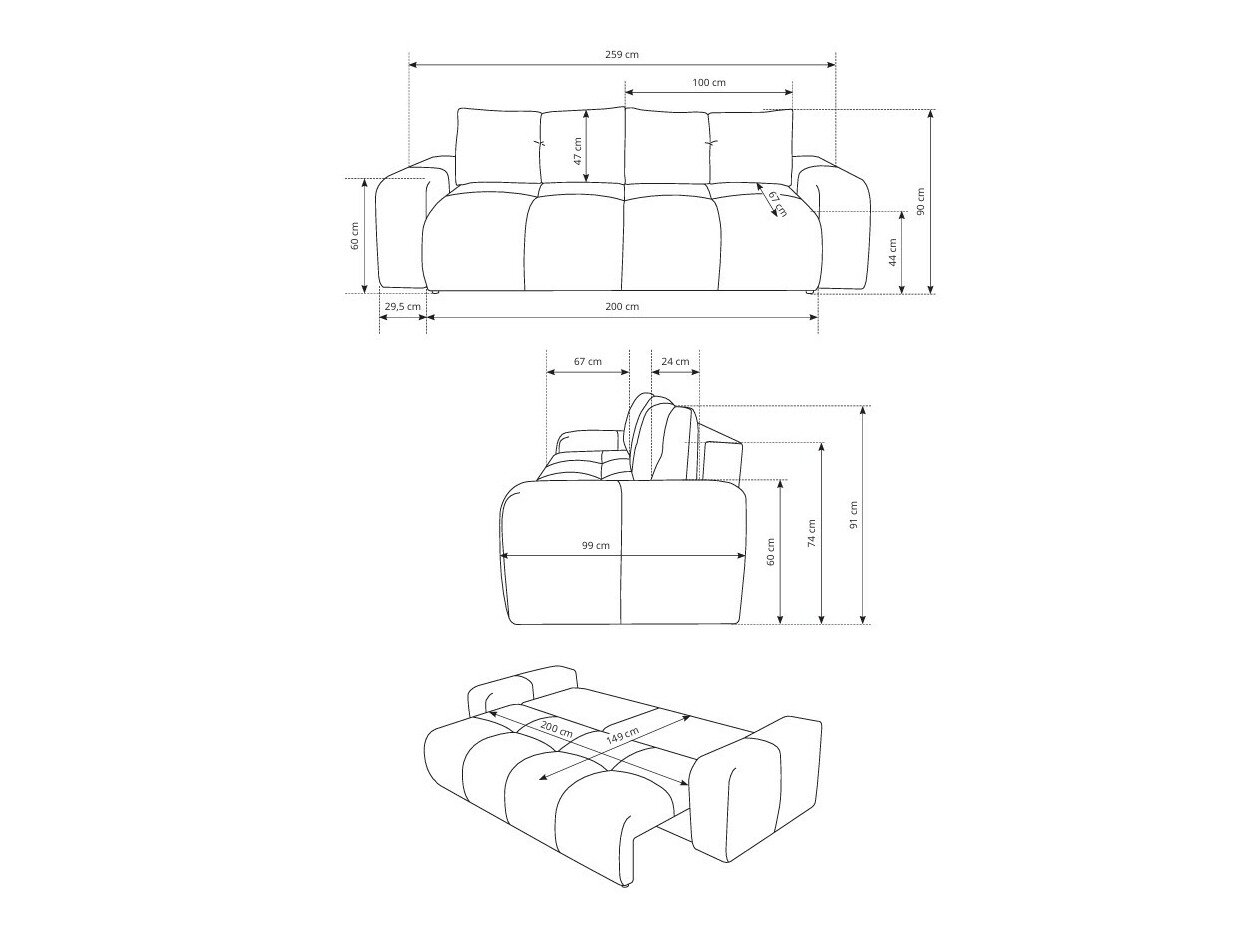Sovesofa Kingston 154 (Flow 17)