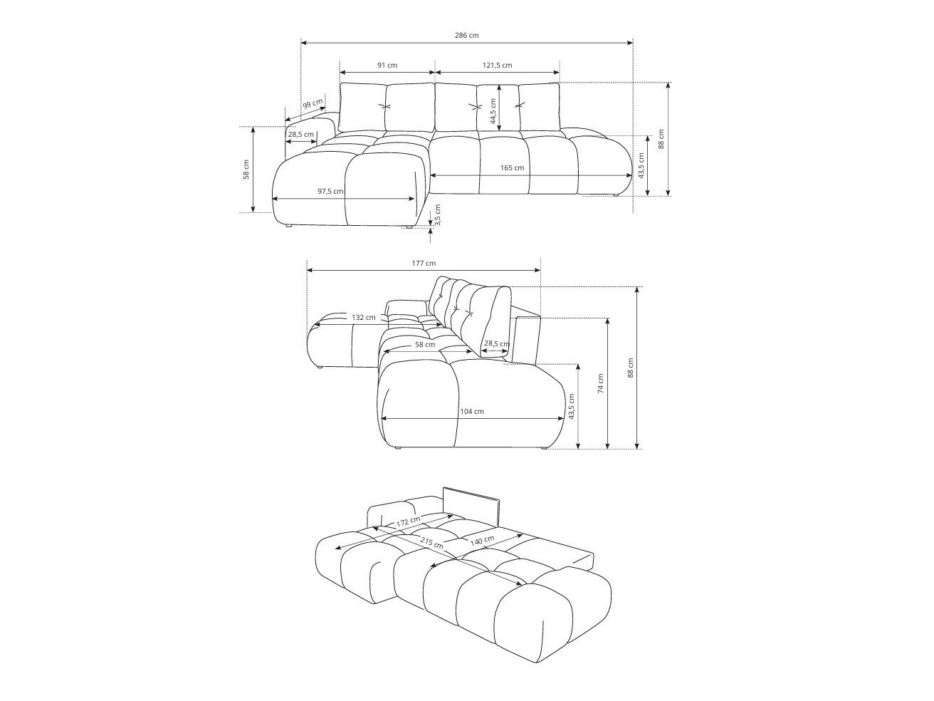 Hjørnesofa Kingston 156 (Flow 01)