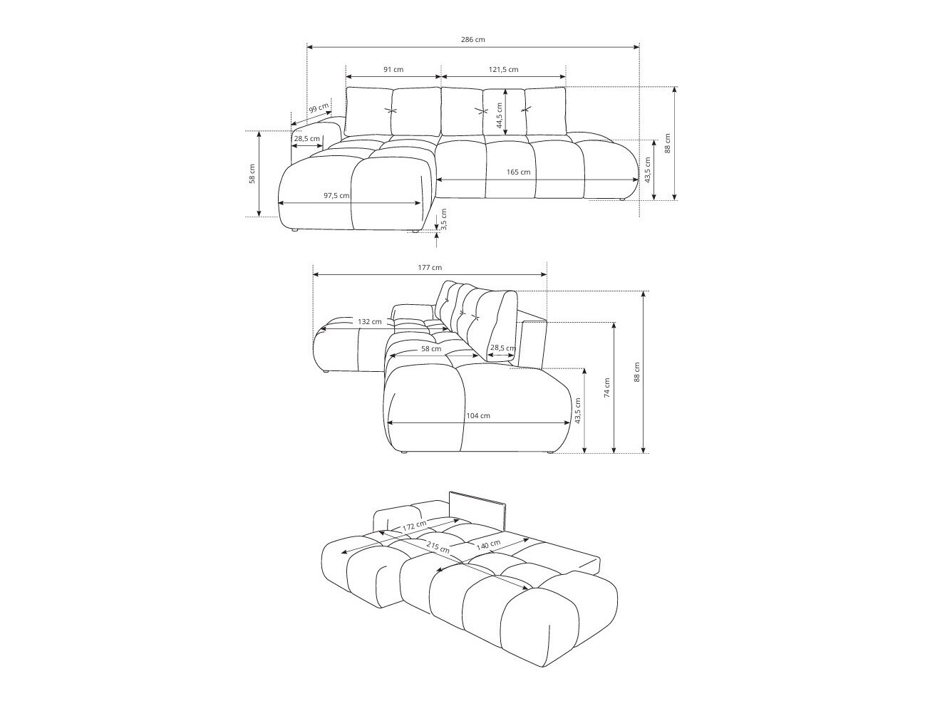 Hjørnesofa Kingston 156 (Flow 03)