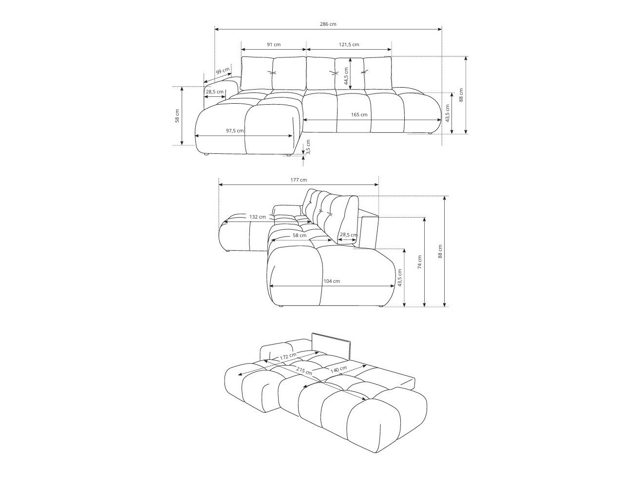 Hjørnesofa Kingston 156 (Flow 09)