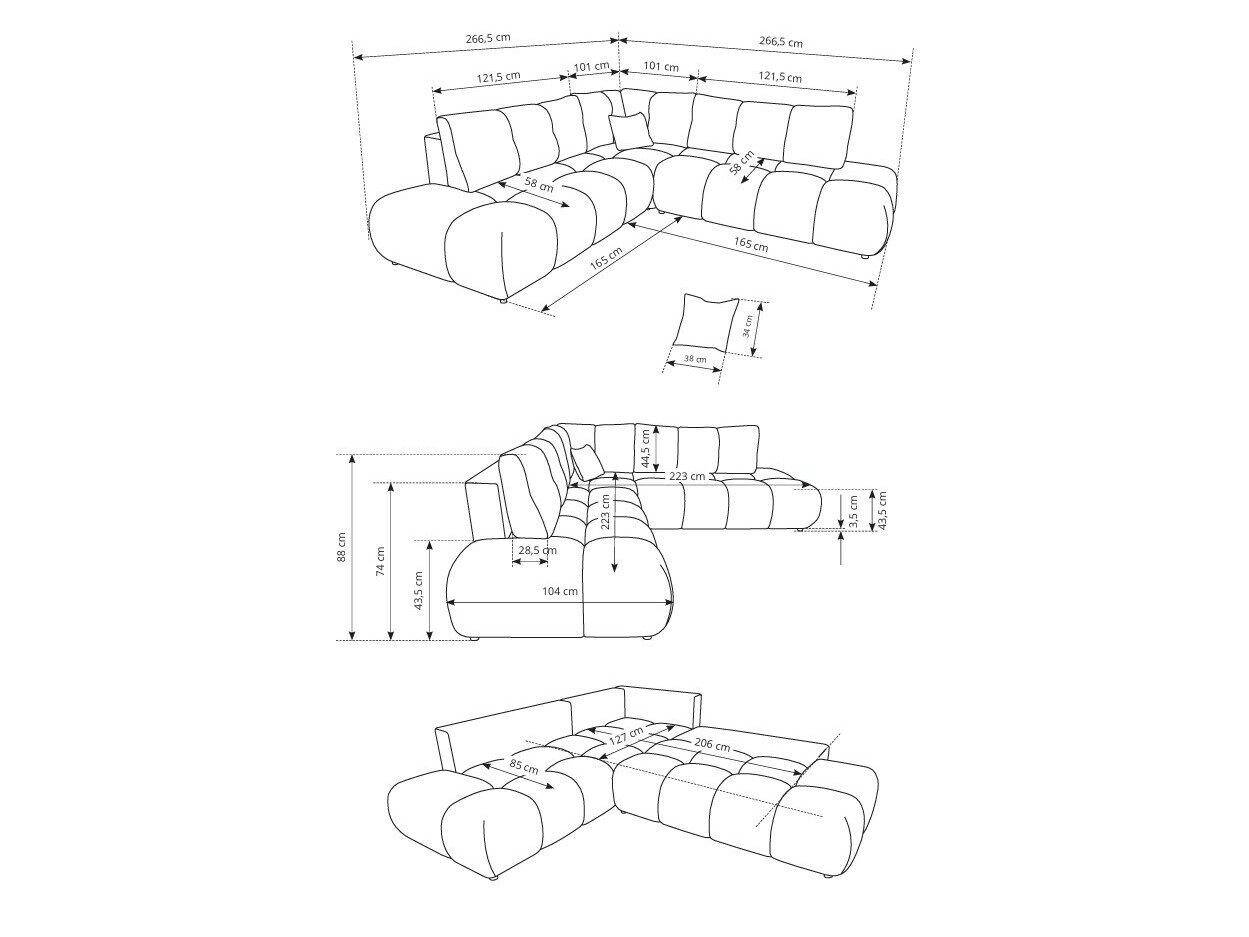 Hjørnesofa Kingston 197 (Flow 02)